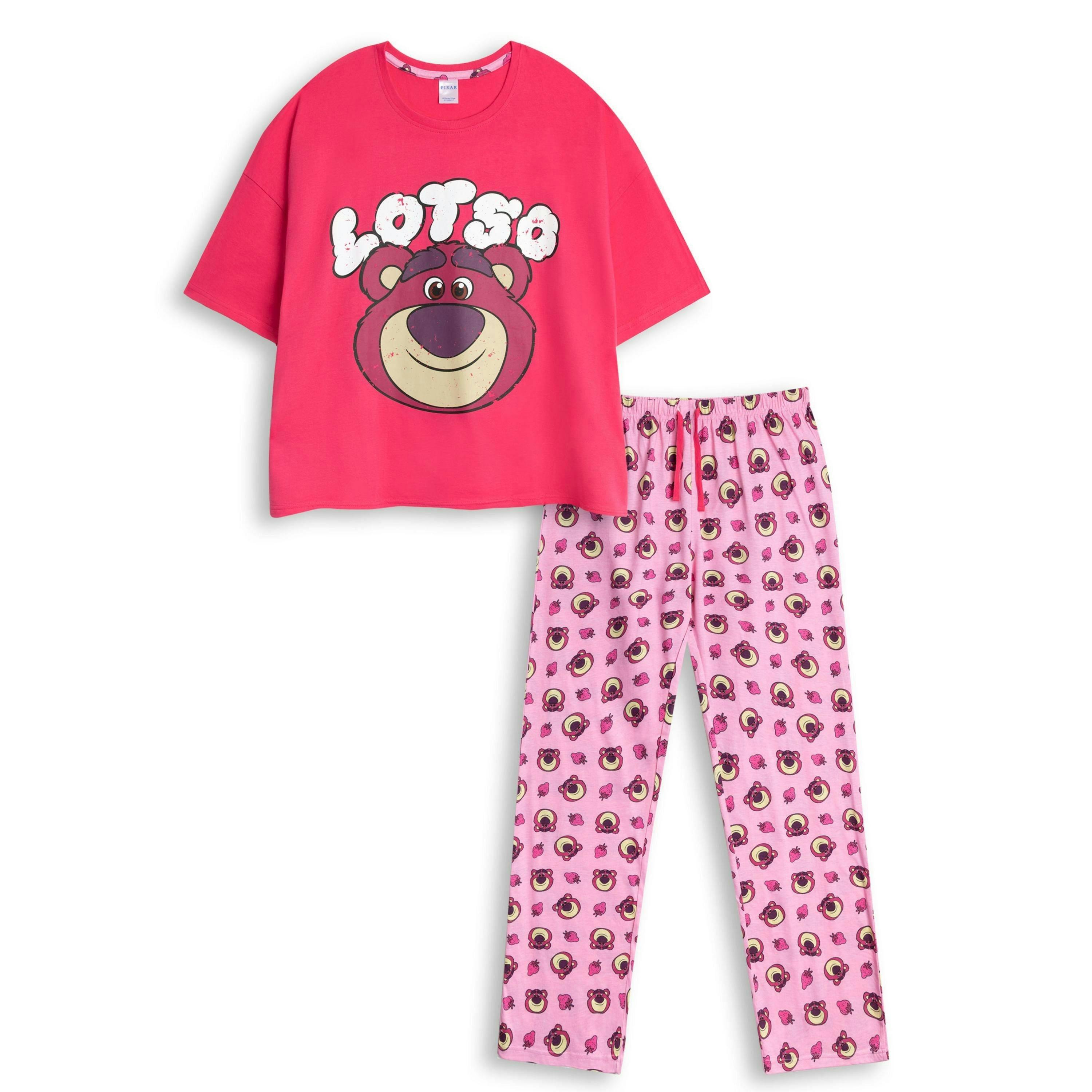Disney Womens Pink Lotso Short Sleeve Long Leg Pyjama Set by Vanilla Underground , view 1 of 6