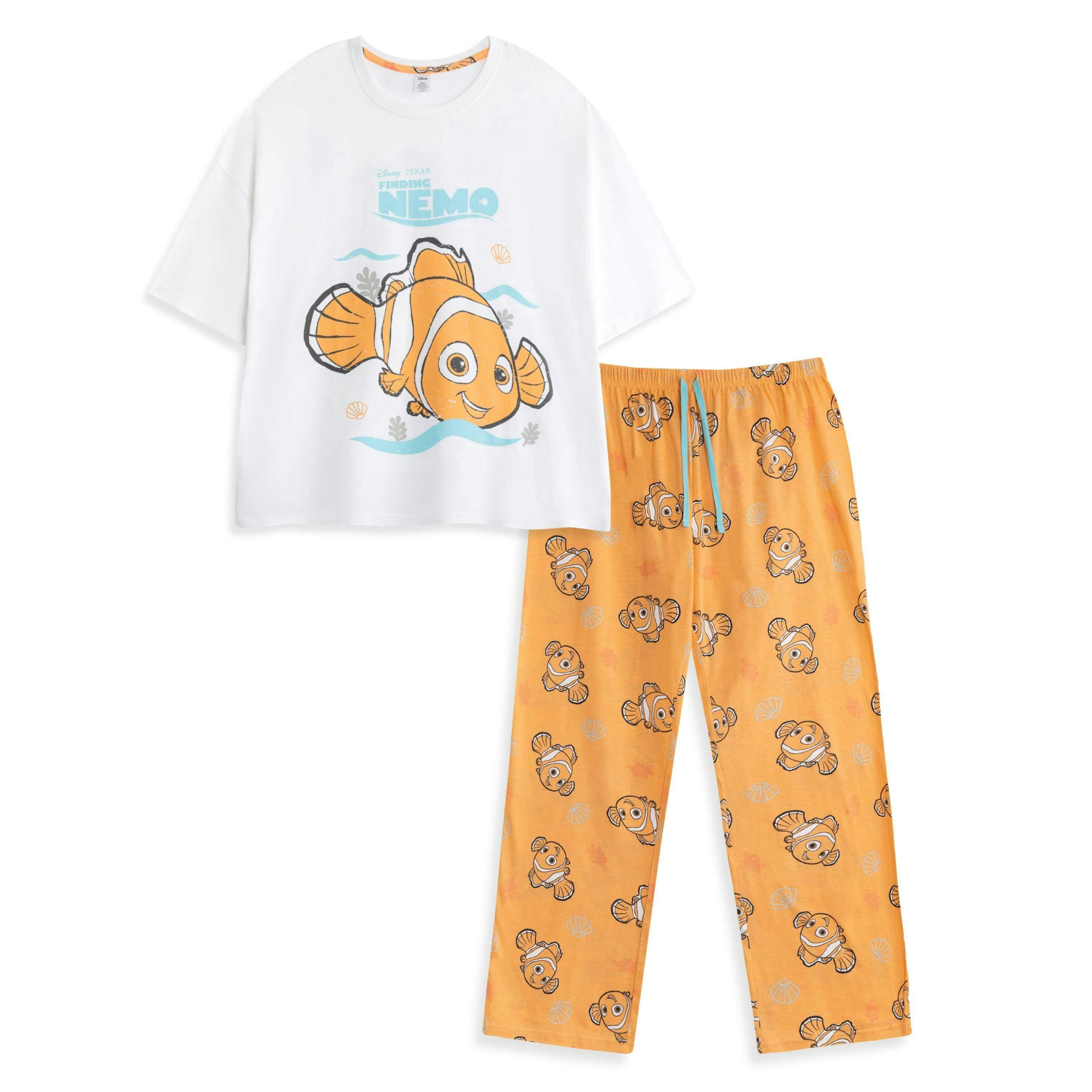Disney Womens White Finding Nemo Short Sleeve Long Leg Pyjama Set by Vanilla Underground , view 1 of 6