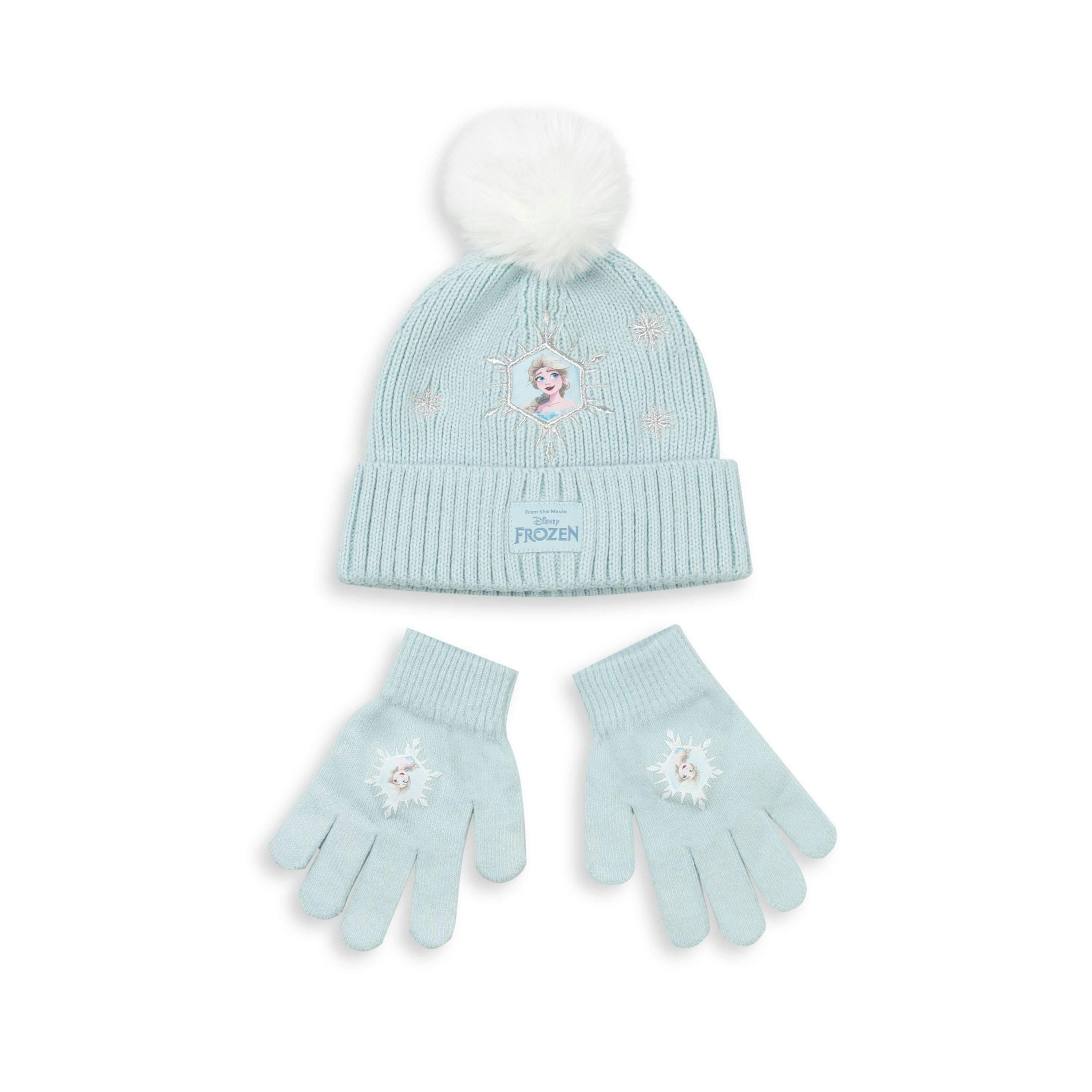Disney Girls Blue Frozen Beanie and Gloves Set (One Size) by Vanilla Underground , view 1 of 6