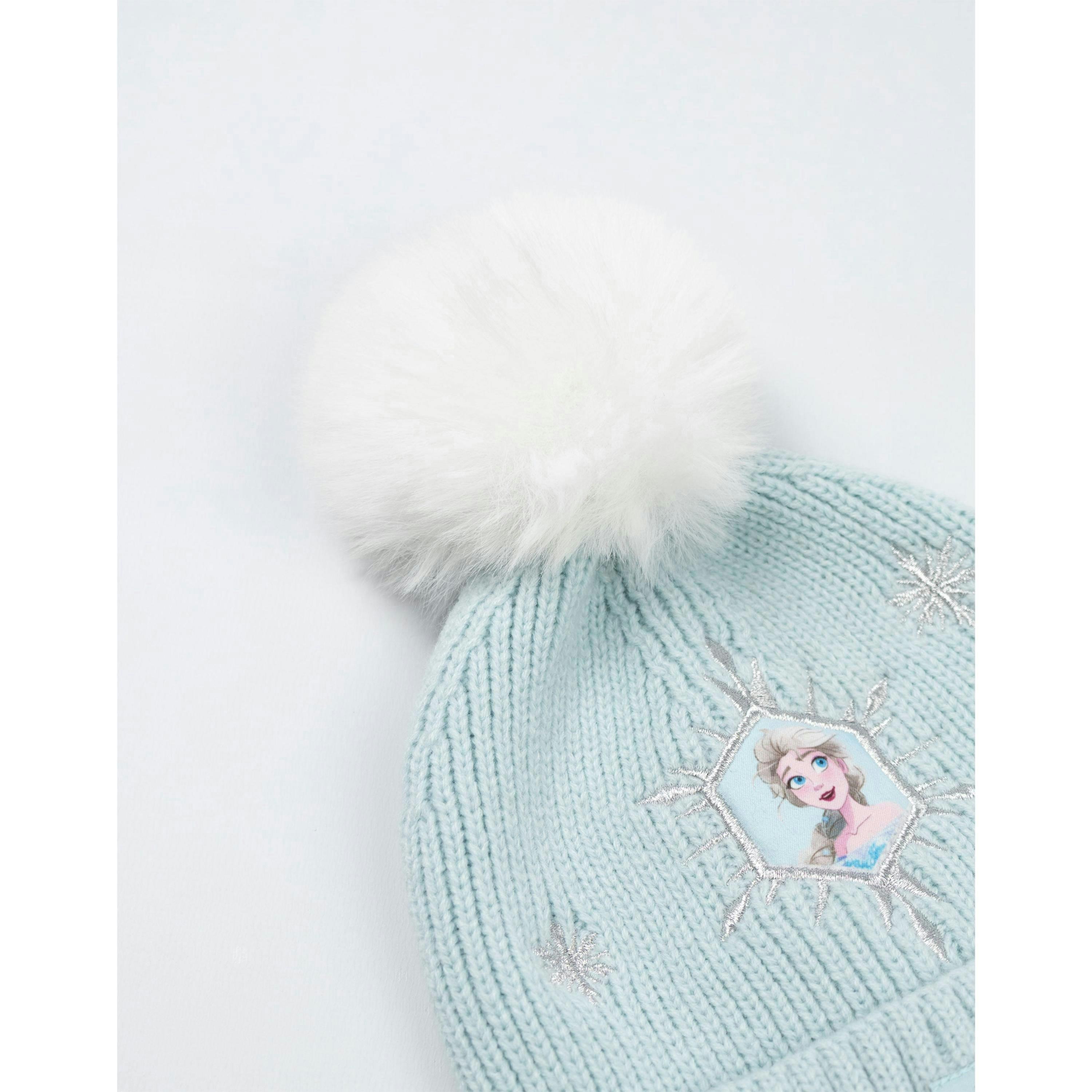 Disney Girls Blue Frozen Beanie and Gloves Set (One Size) by Vanilla Underground , view 4 of 6