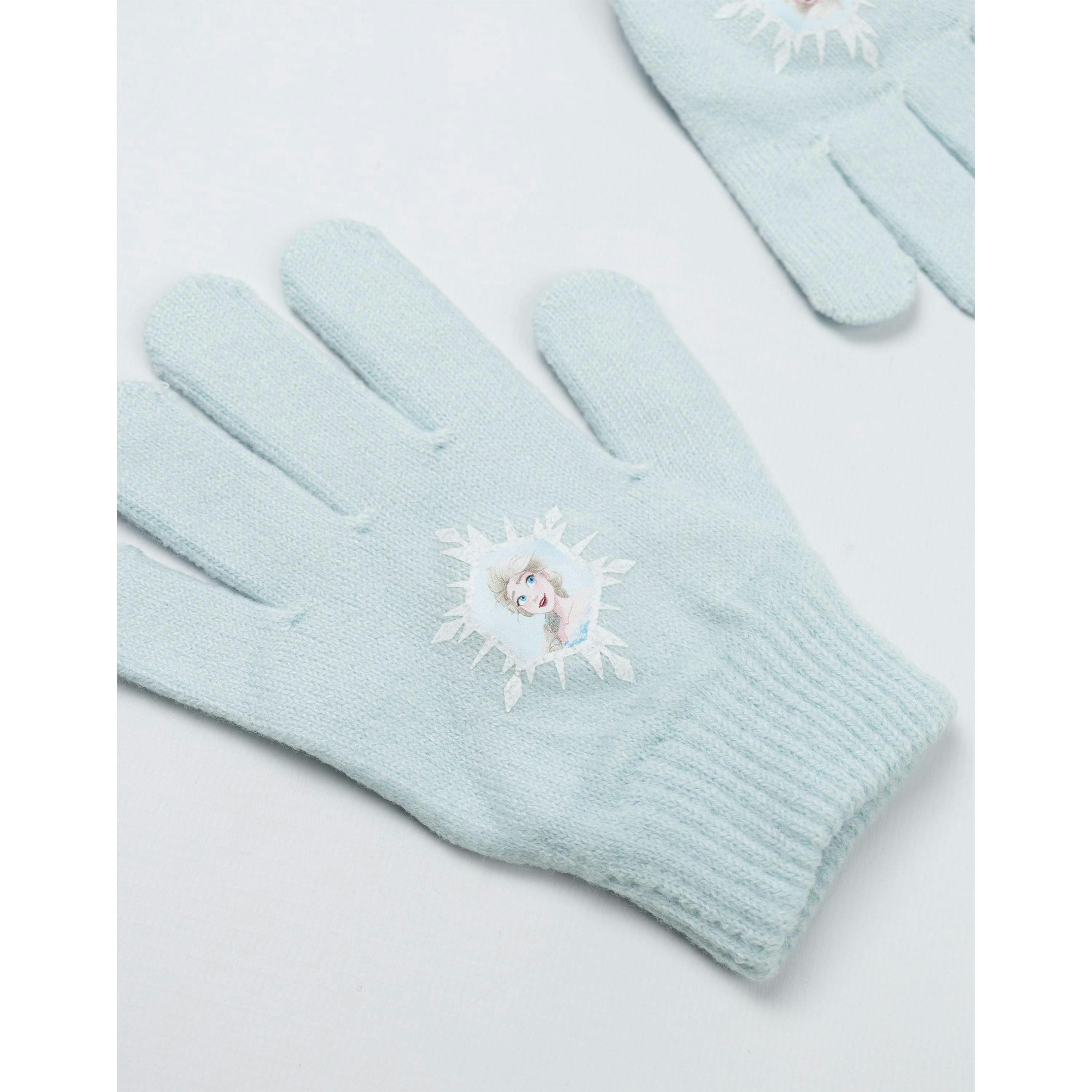 Disney Girls Blue Frozen Beanie and Gloves Set (One Size) by Vanilla Underground , view 5 of 6