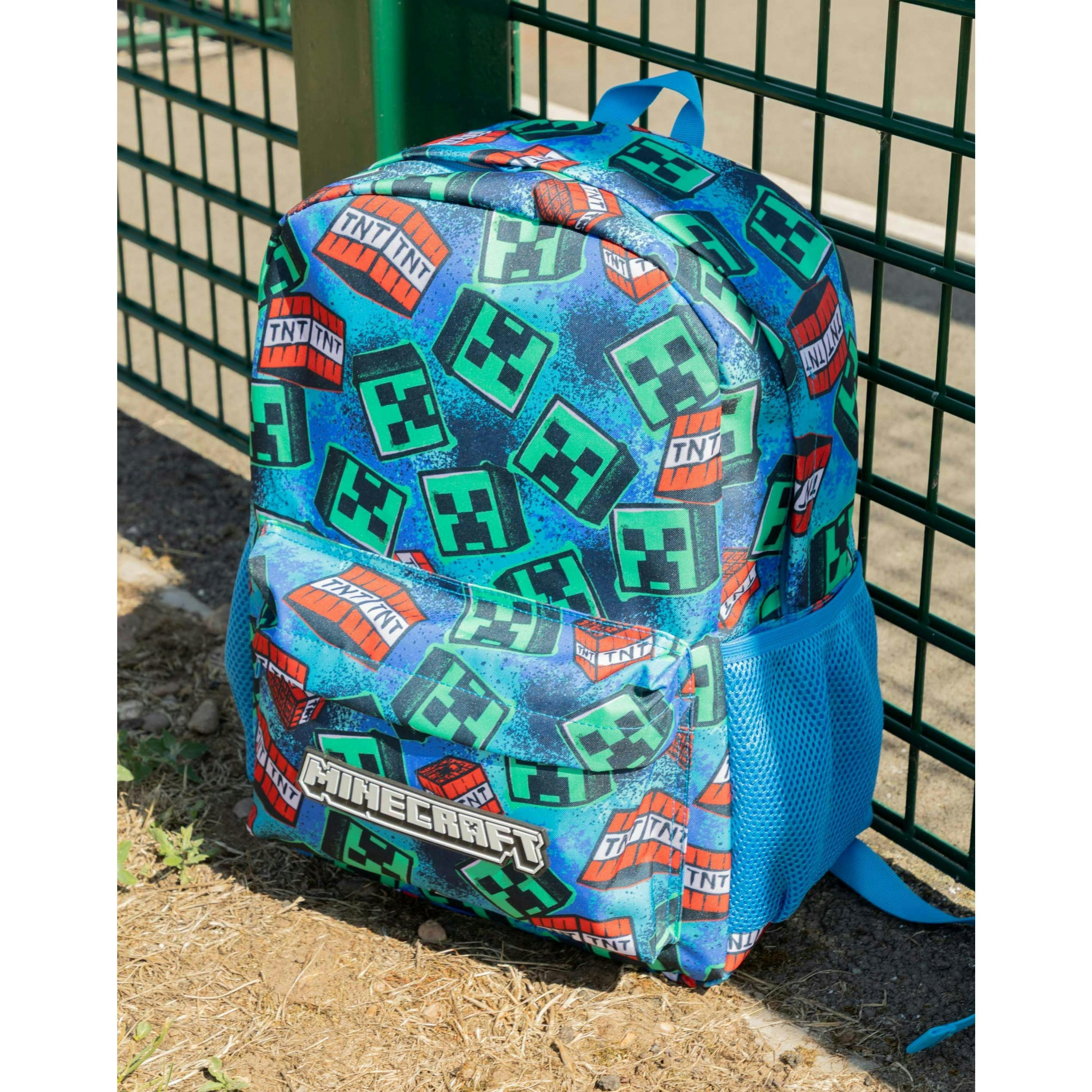 Minecraft Unisex Kids Blue Logo Backpack (One Size) by Vanilla Underground , view 2 of 6