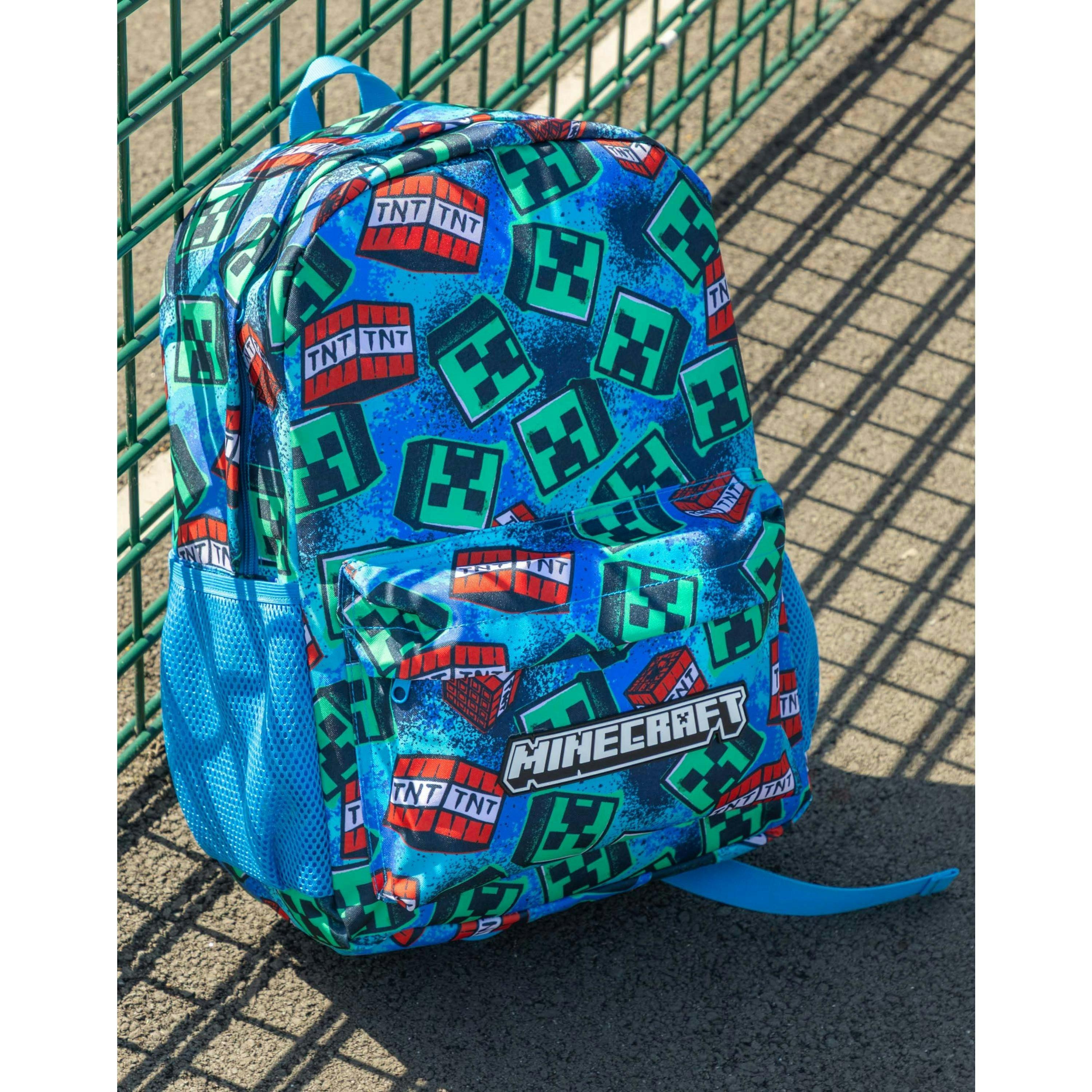 Minecraft Unisex Kids Blue Logo Backpack (One Size) by Vanilla Underground , view 3 of 6