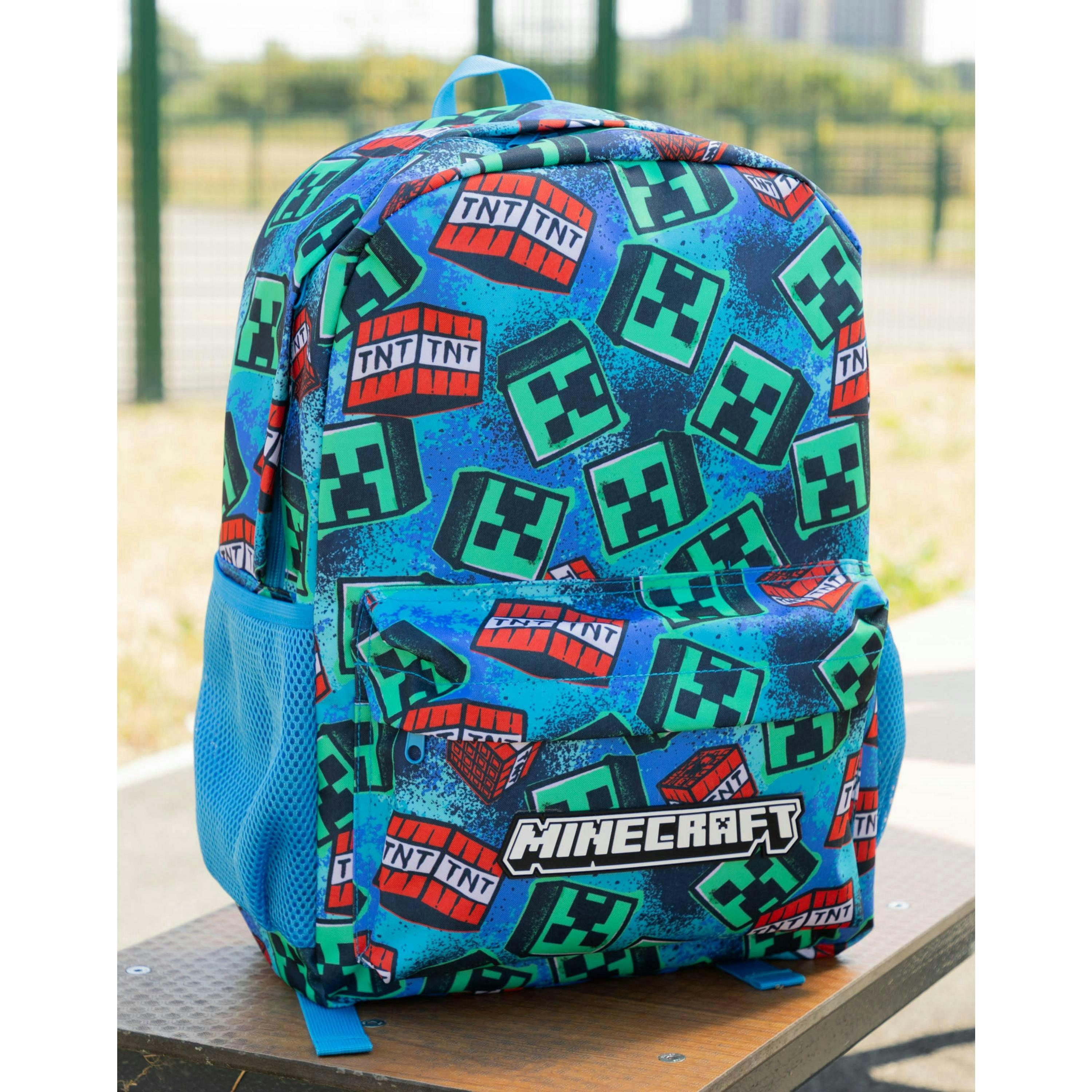 Minecraft Unisex Kids Blue Logo Backpack (One Size) by Vanilla Underground , view 6 of 6