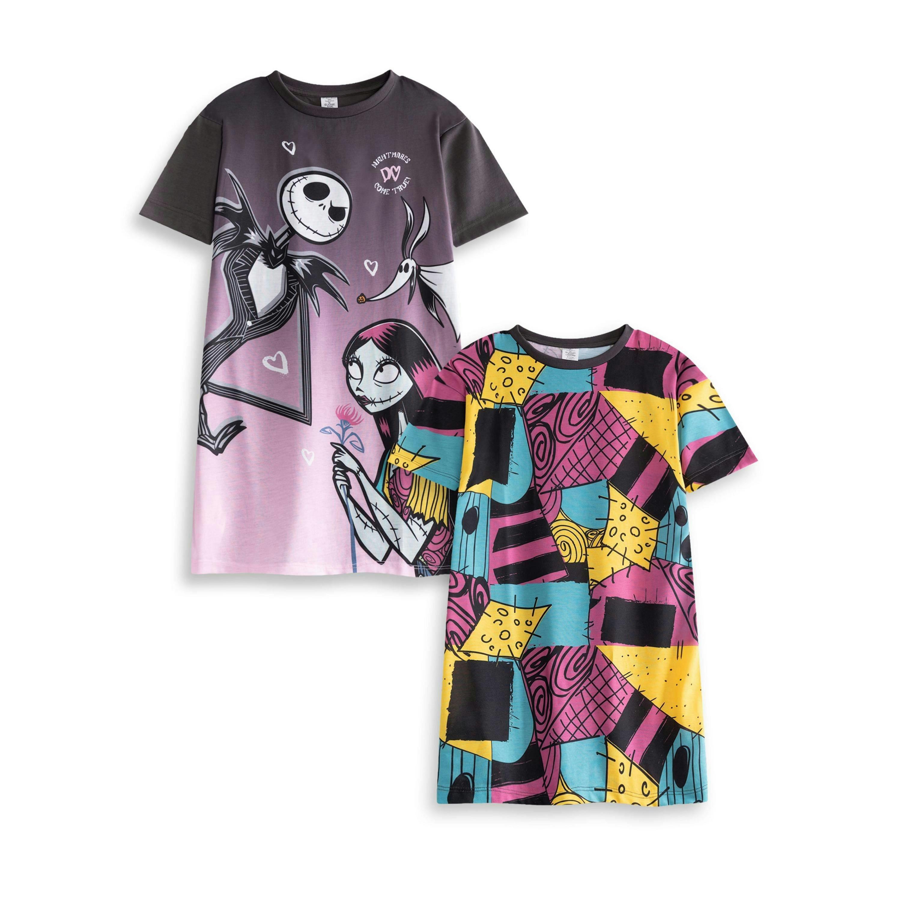 Disney Girls Multicoloured NMBC Multi-Pack of 2 Short Sleeve Nightdress by Vanilla Underground , view 1 of 6