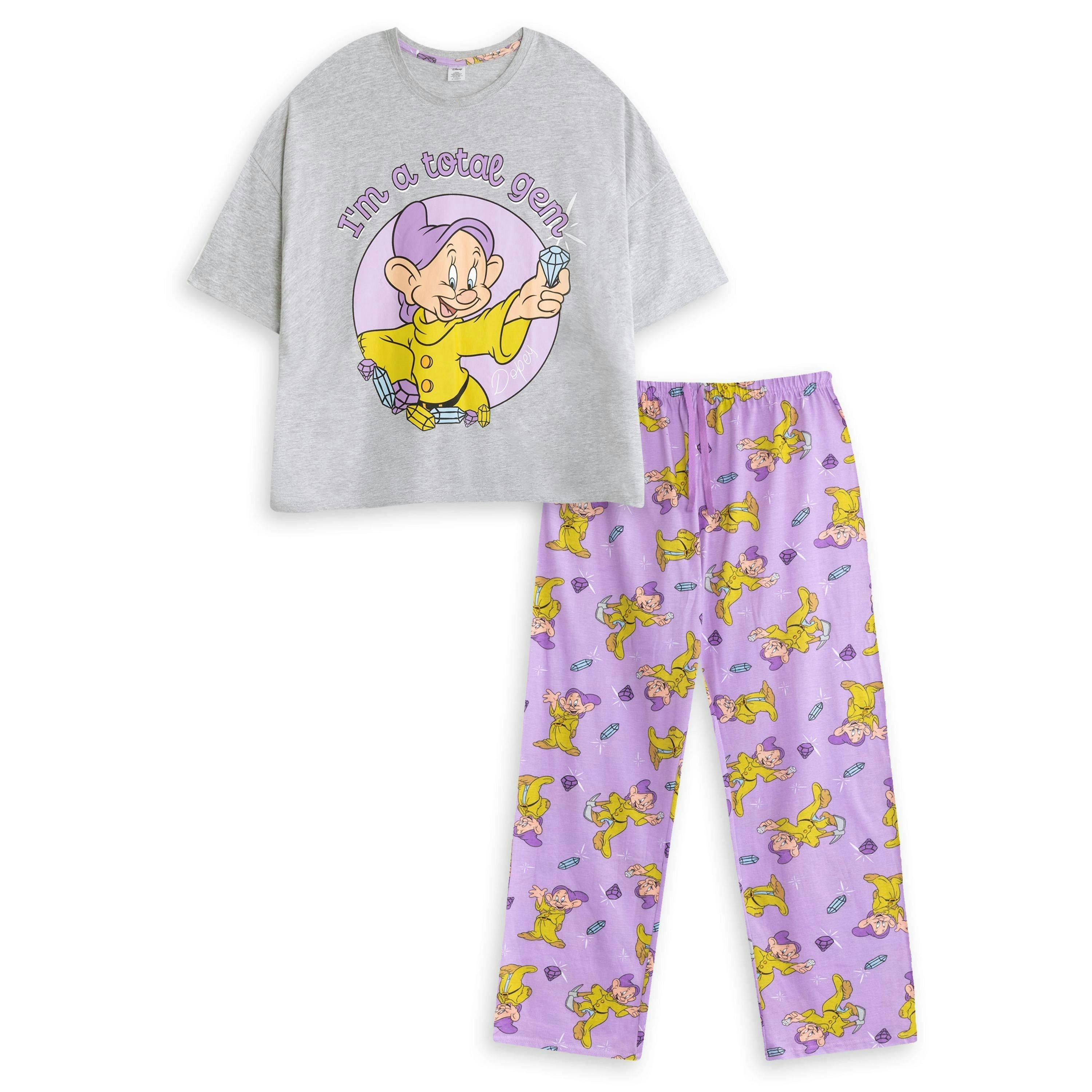 Disney Womens Grey Snow White Short Sleeve Long Leg Pyjama Set by Vanilla Underground , view 1 of 6