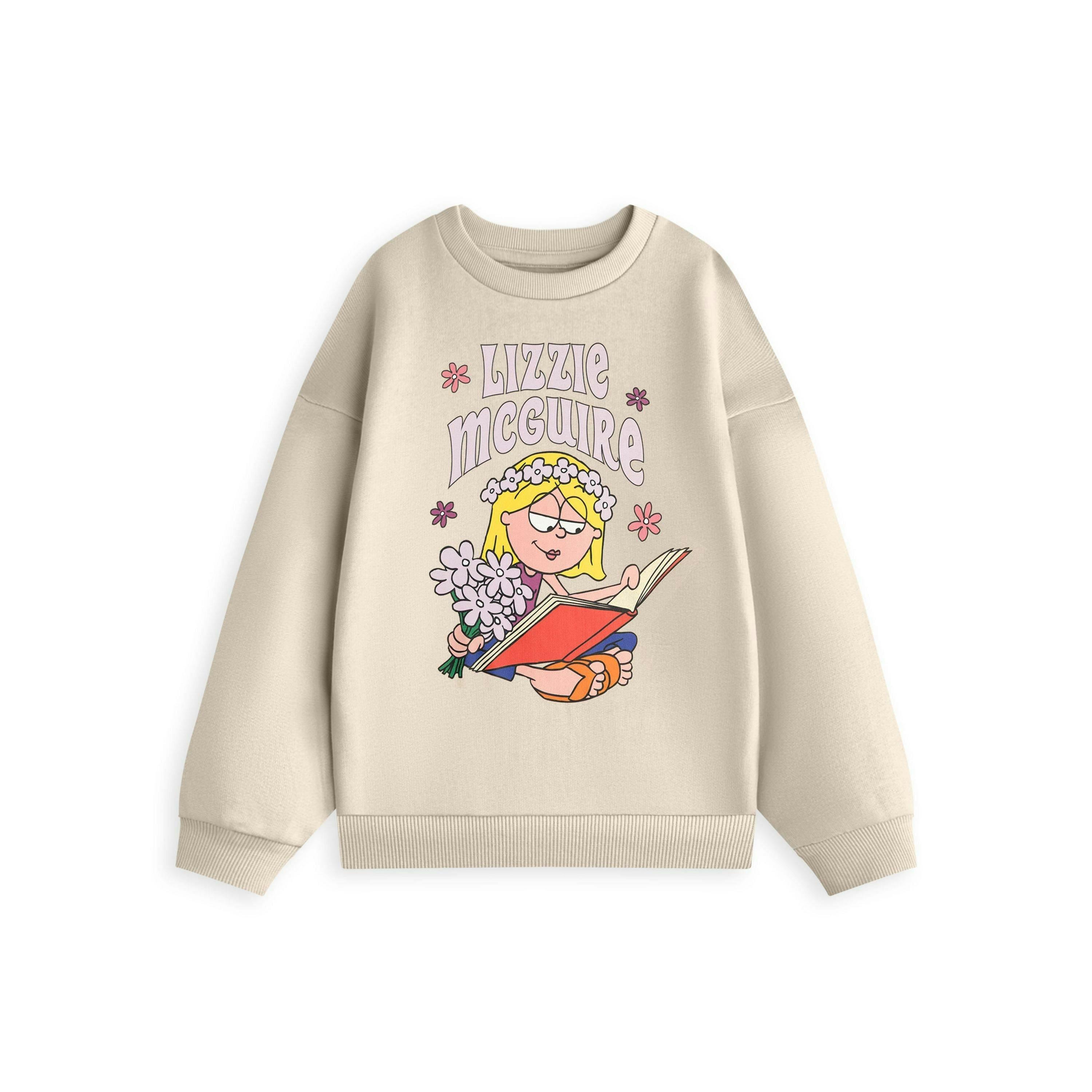 Disney Lizzie Mcguire Womens Beige Book Sweatshirt by Vanilla Underground , view 1 of 4