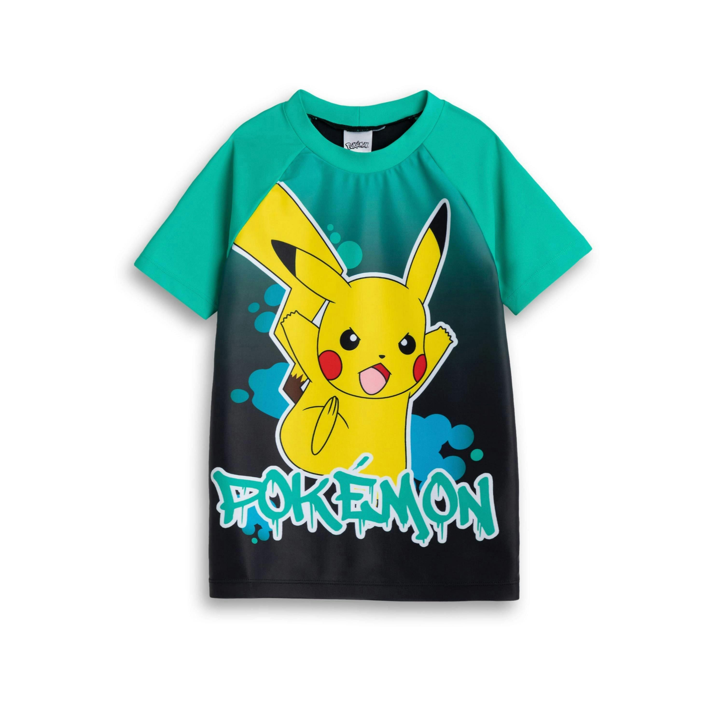 Pokemon Boys Green Pikachu Swim Top by Vanilla Underground , view 1 of 6