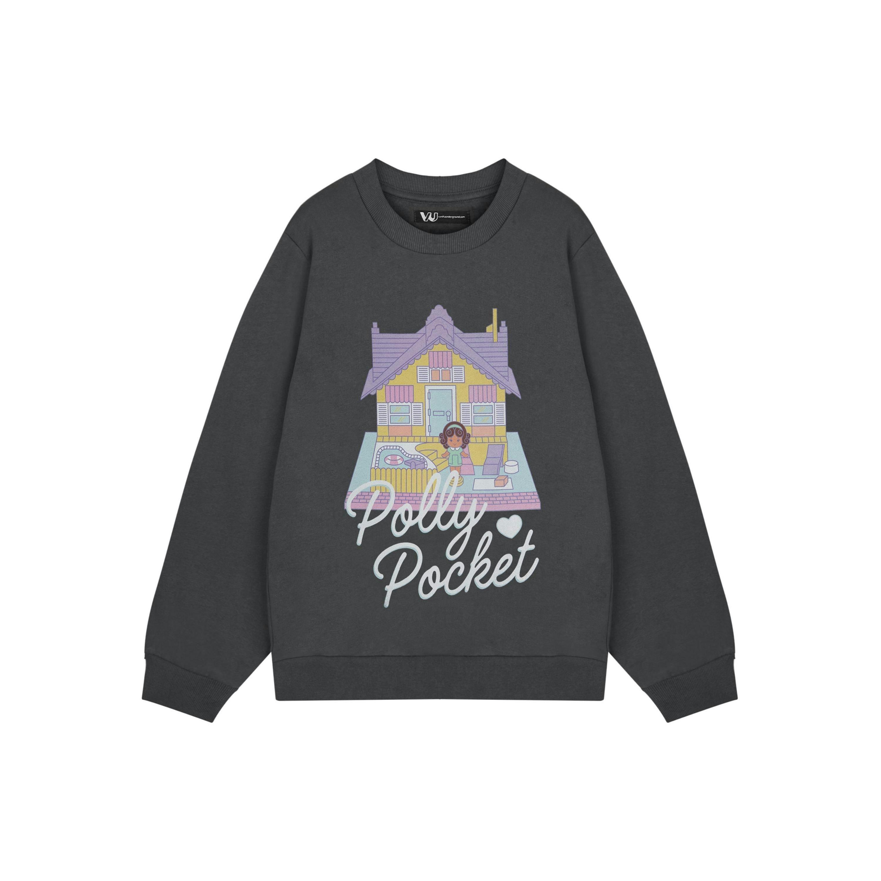 Polly Pocket Womens Grey Doll House Sweatshirt by Vanilla Underground , view 1 of 3