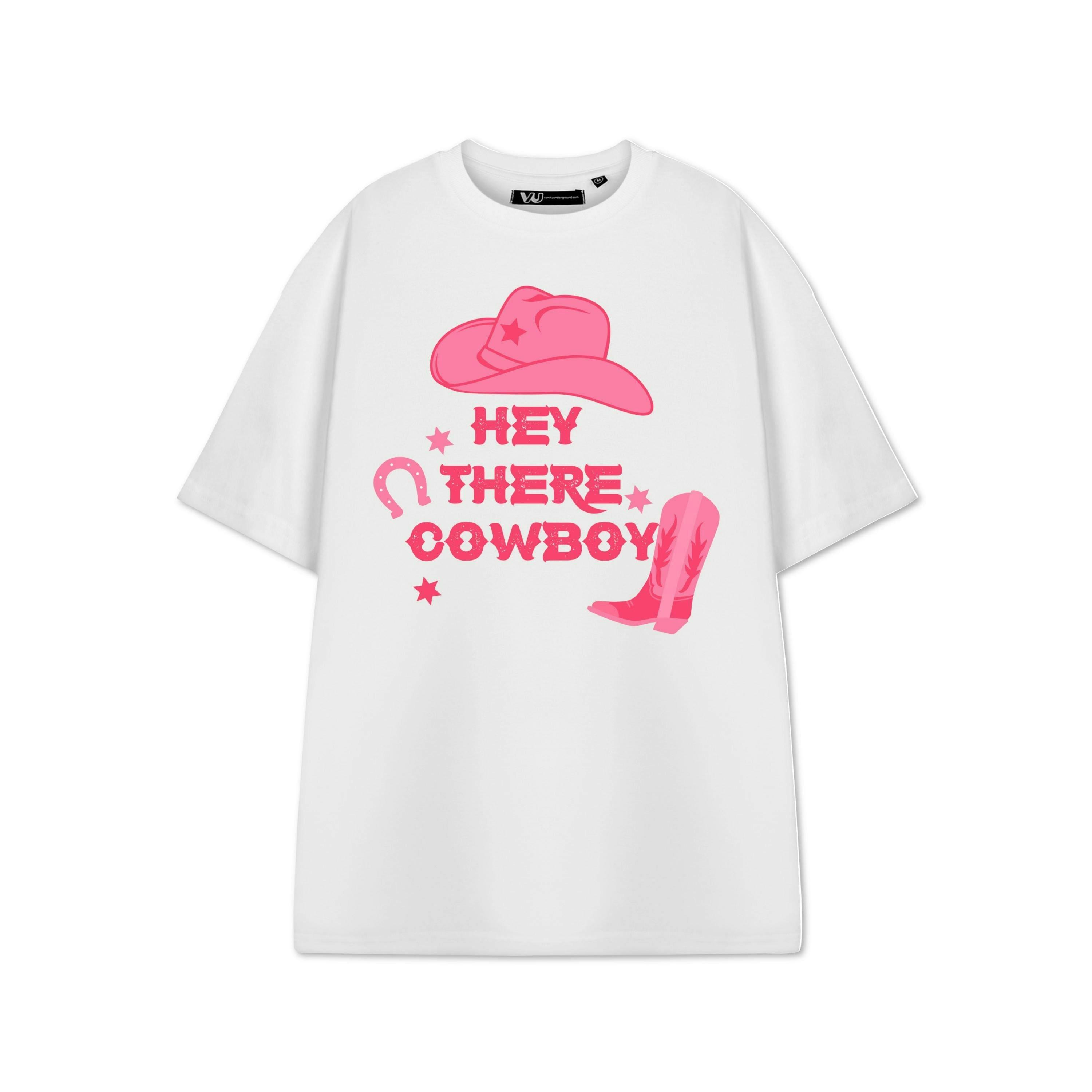 Show Me The Merch Womens White Hey There Cowboy Short Sleeved T-Shirt by Vanilla Underground , view 1 of 1
