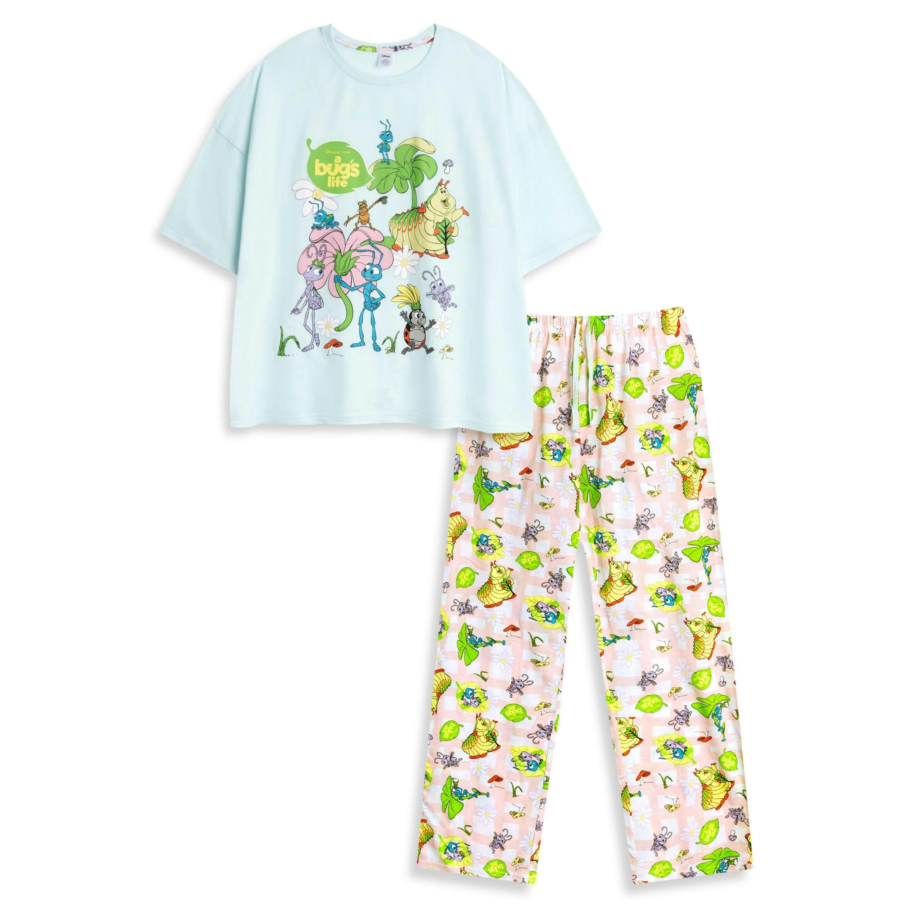 Disney Womens Blue Bugs Life Short Sleeve Long Leg Pyjama Set by Vanilla Underground , view 1 of 6