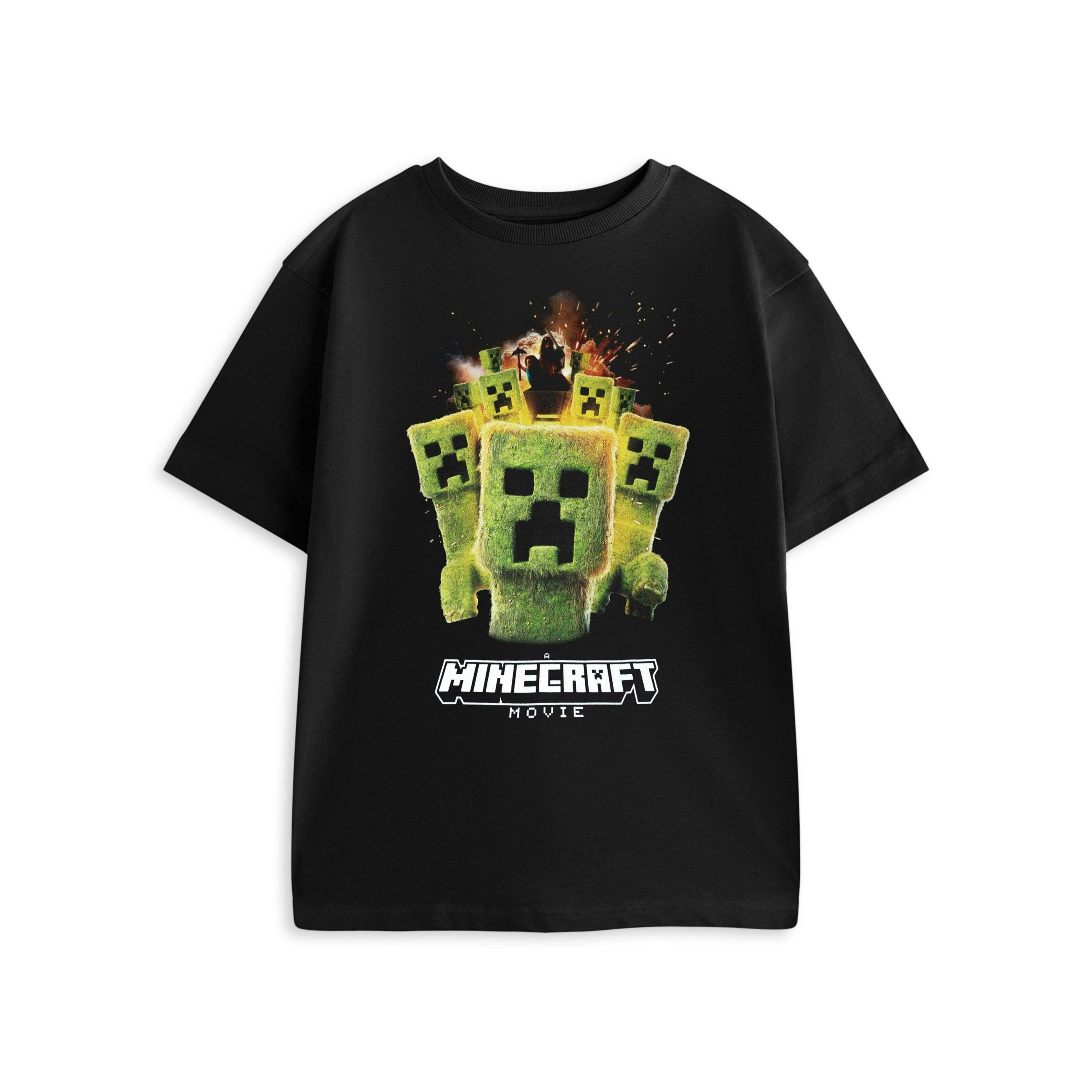 Minecraft Boys Black Photographic Creeper Short Sleeved T-Shirt by Vanilla Underground , view 1 of 4
