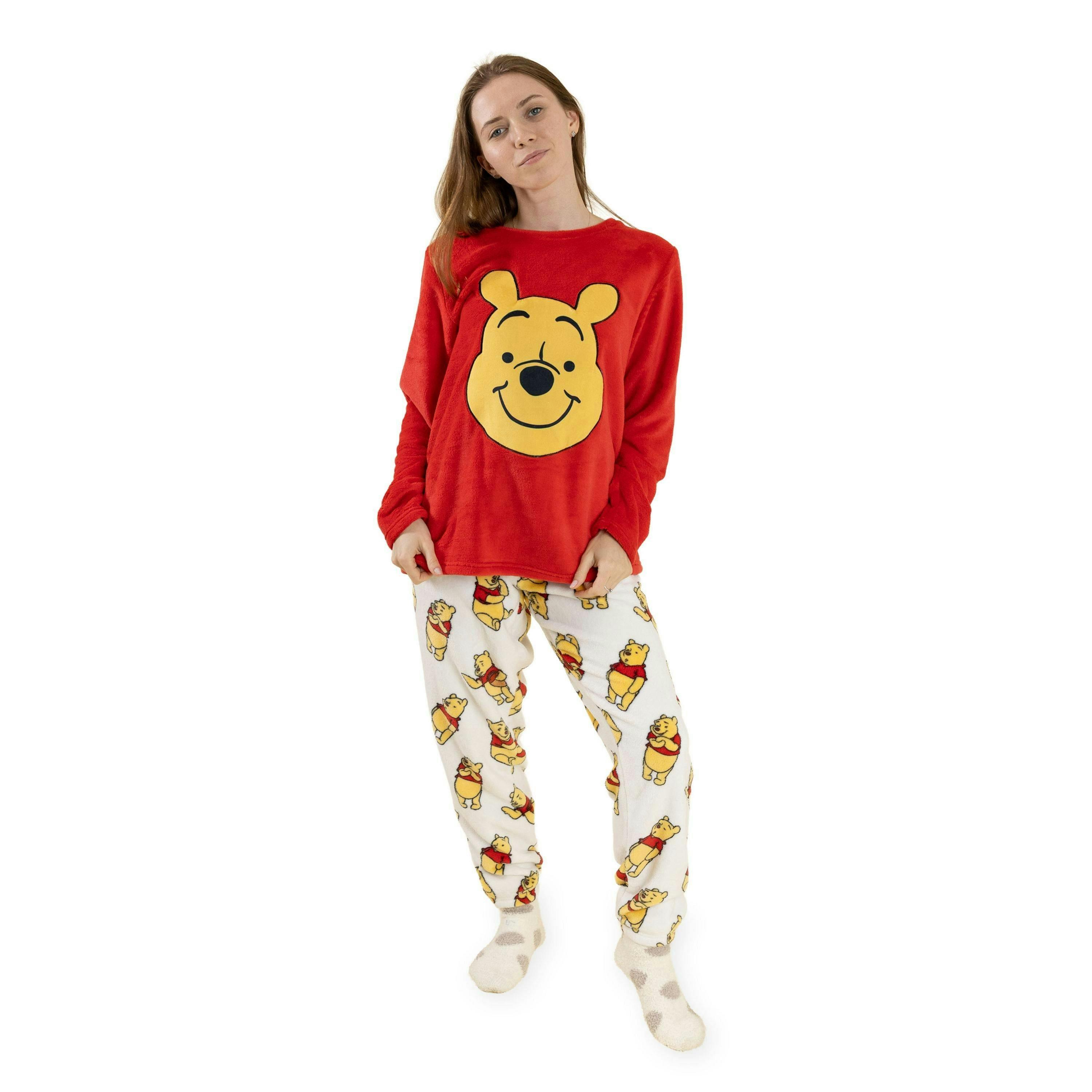 Winnie the Pooh Womens Red Bear Long Sleeve Long Leg Pyjama Set by Vanilla Underground , view 1 of 6