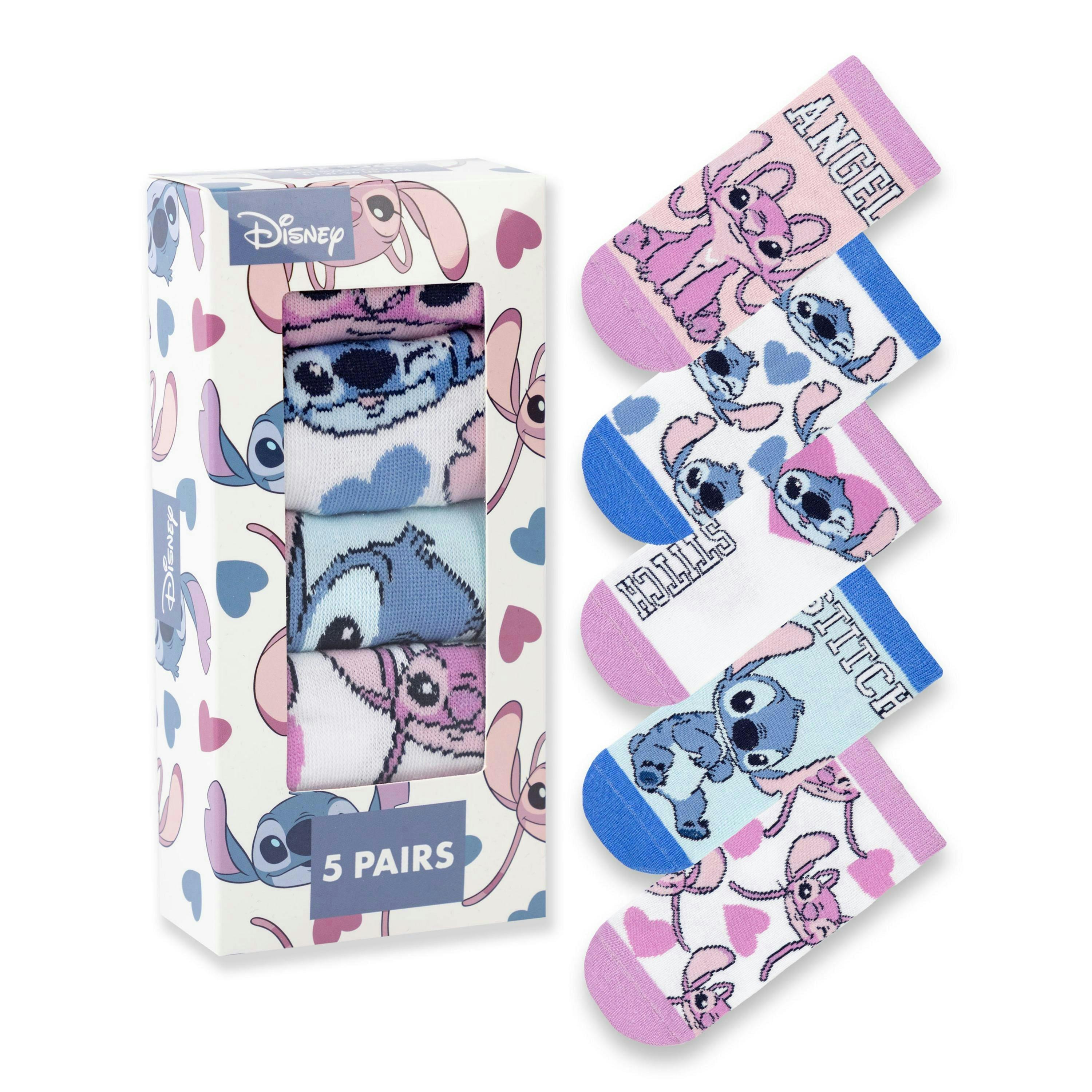 Disney Girls Multicoloured Multi Character Calf Socks Set of 5 by Vanilla Underground , view 1 of 6