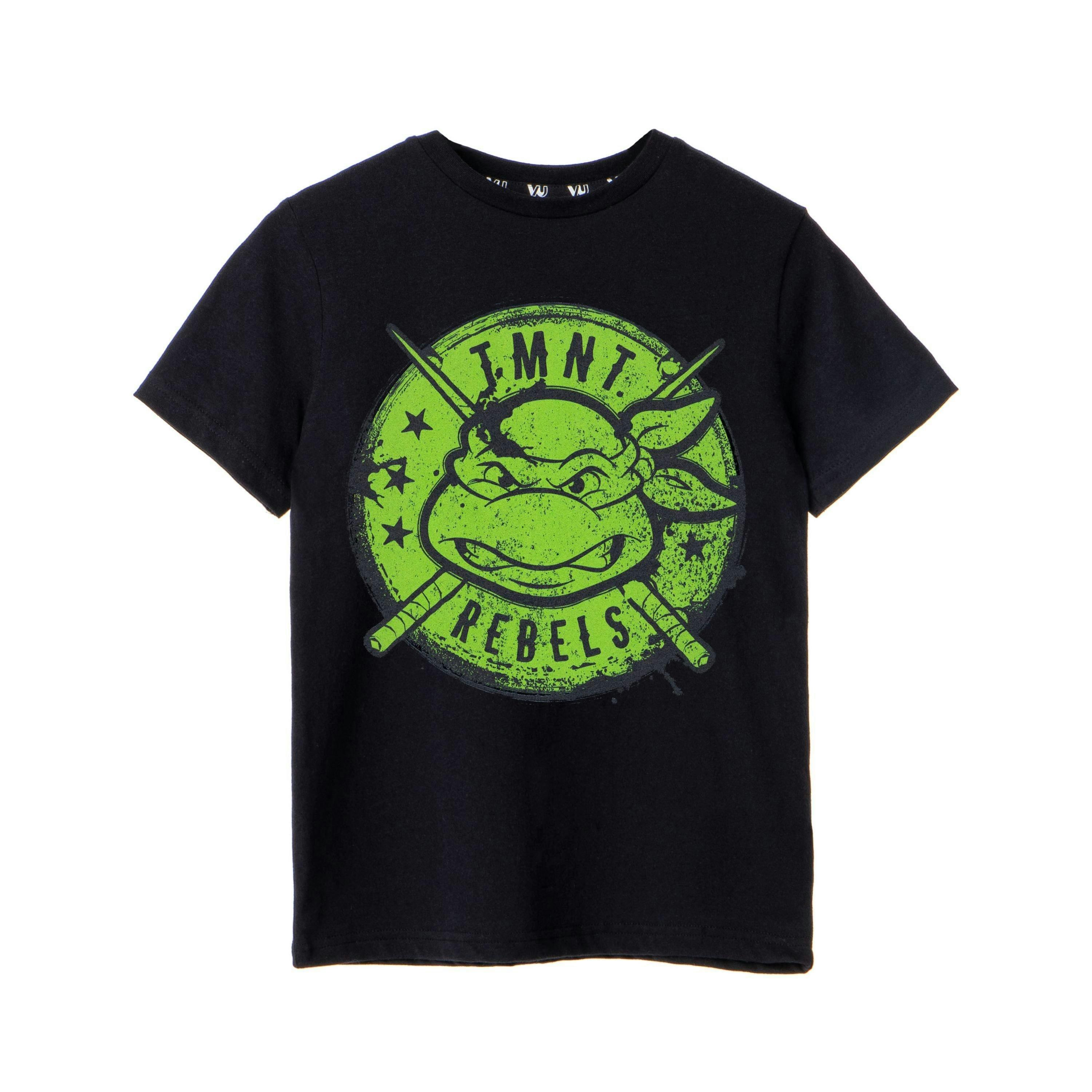 Teenage Mutant Ninja Turtles Boys Black Rebels Short Sleeved T-Shirt by Vanilla Underground , view 1 of 6