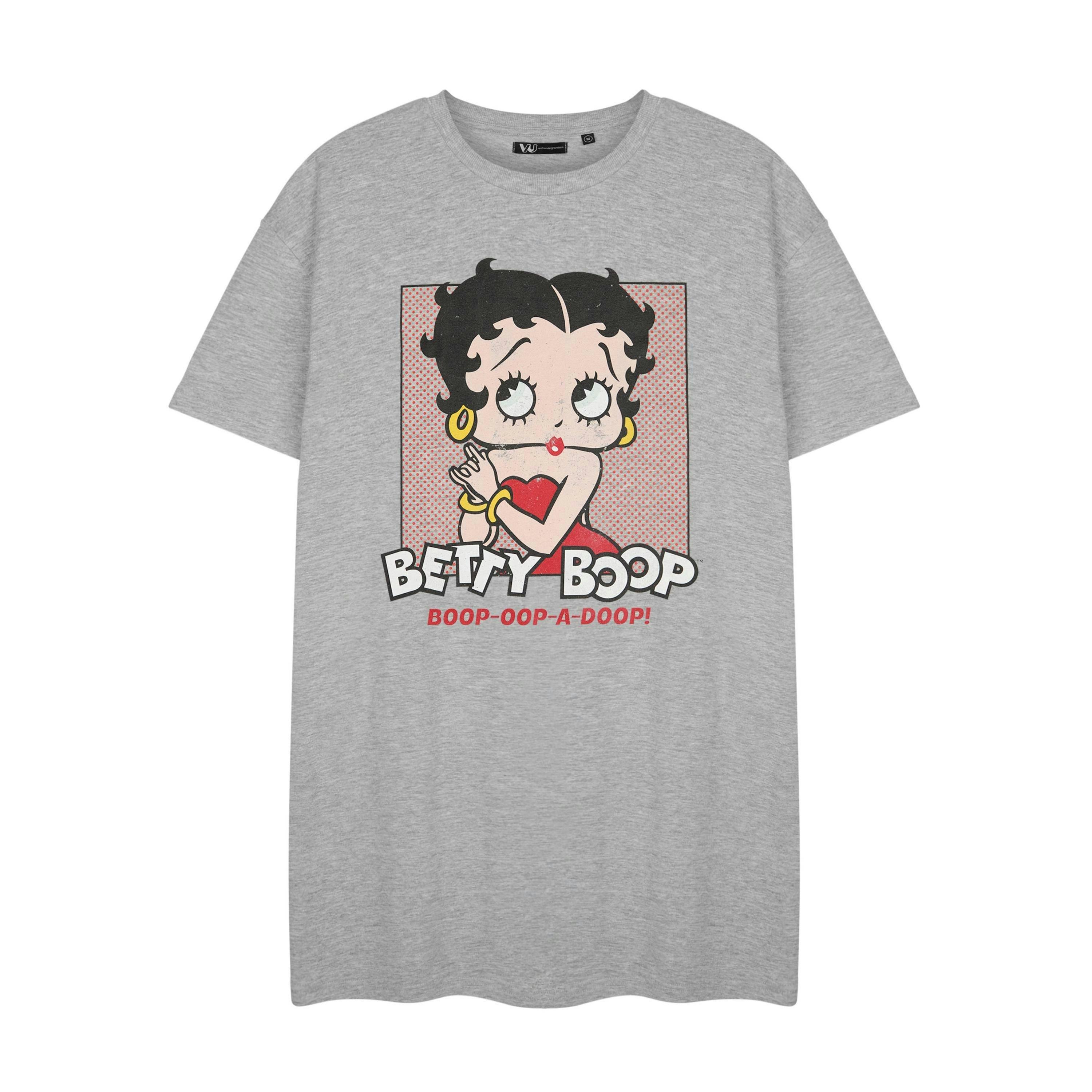 Betty Boop Womens Grey Oop-A-Doop Short Sleeve Nightdress by Vanilla Underground , view 1 of 3