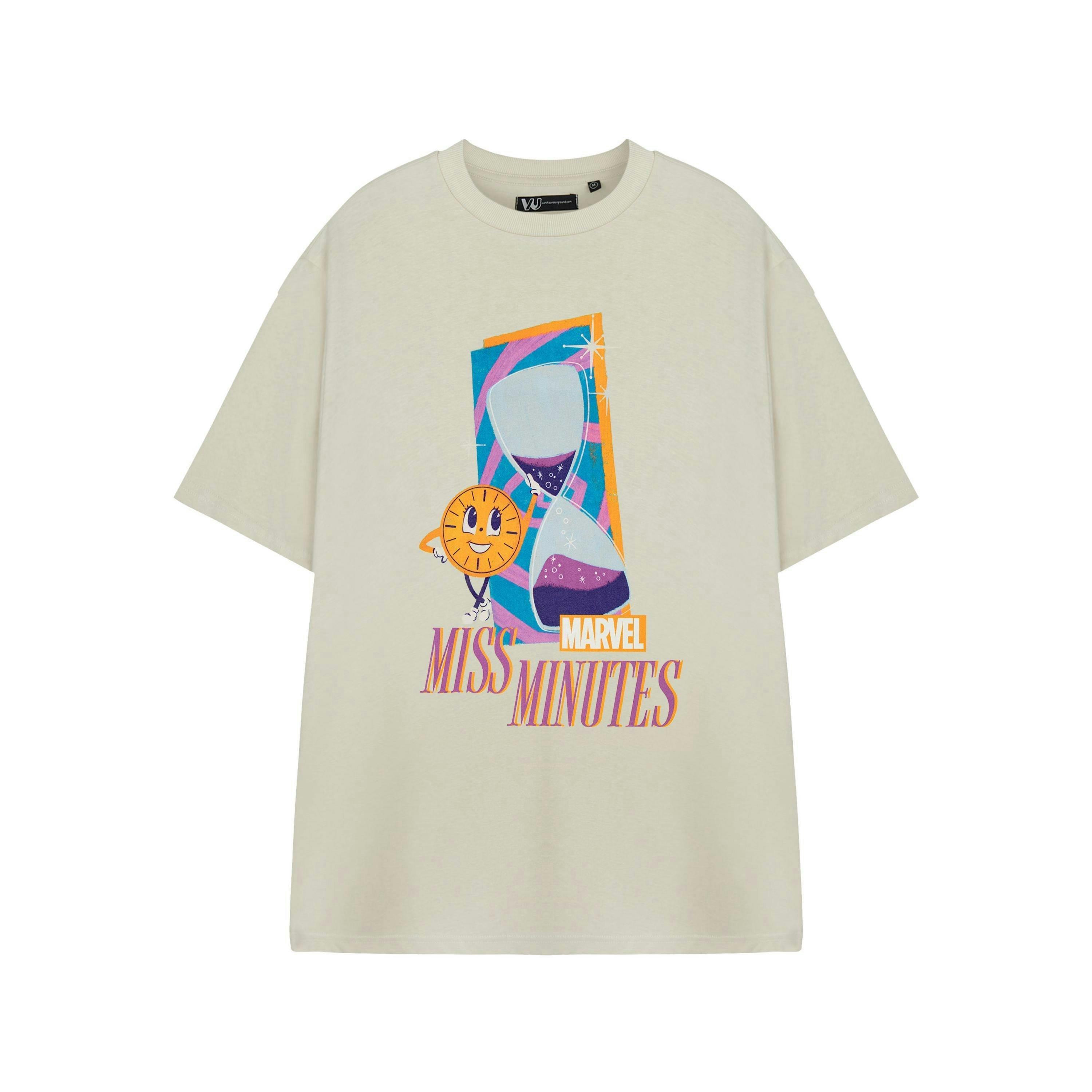 Marvel Womens Beige Miss Minutes Short Sleeved T-Shirt by Vanilla Underground , view 1 of 3