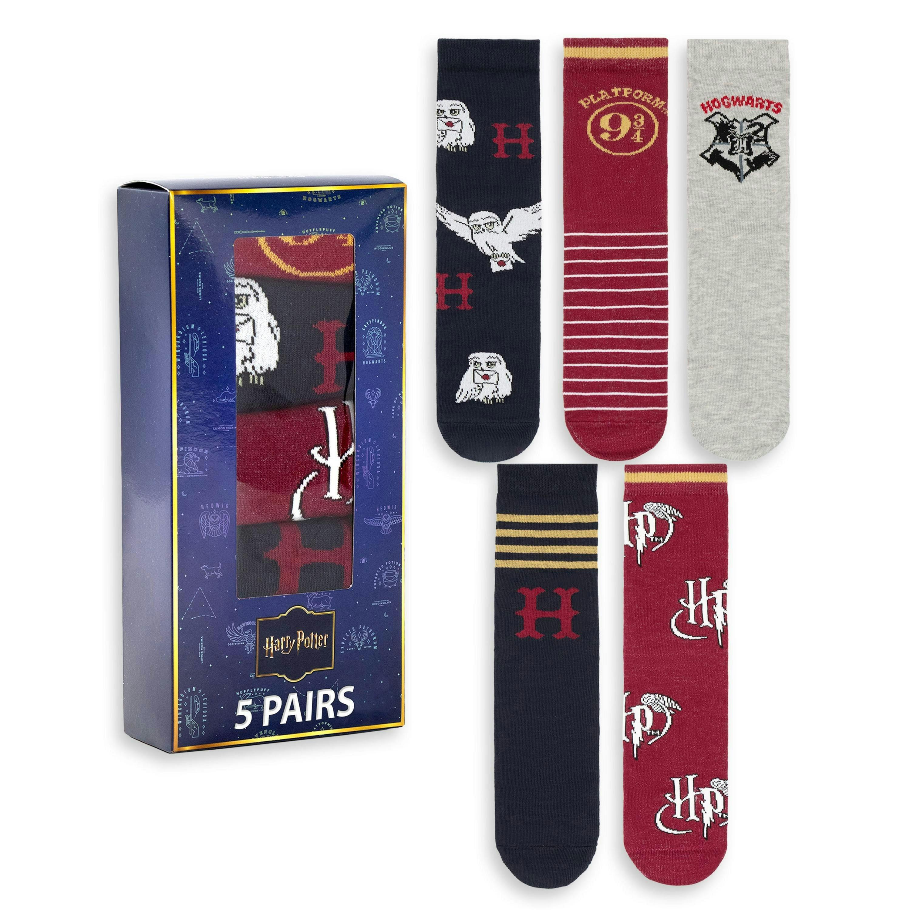 Harry Potter Womens Multicoloured Hogwarts Calf Socks Set of 5 by Vanilla Underground , view 1 of 6