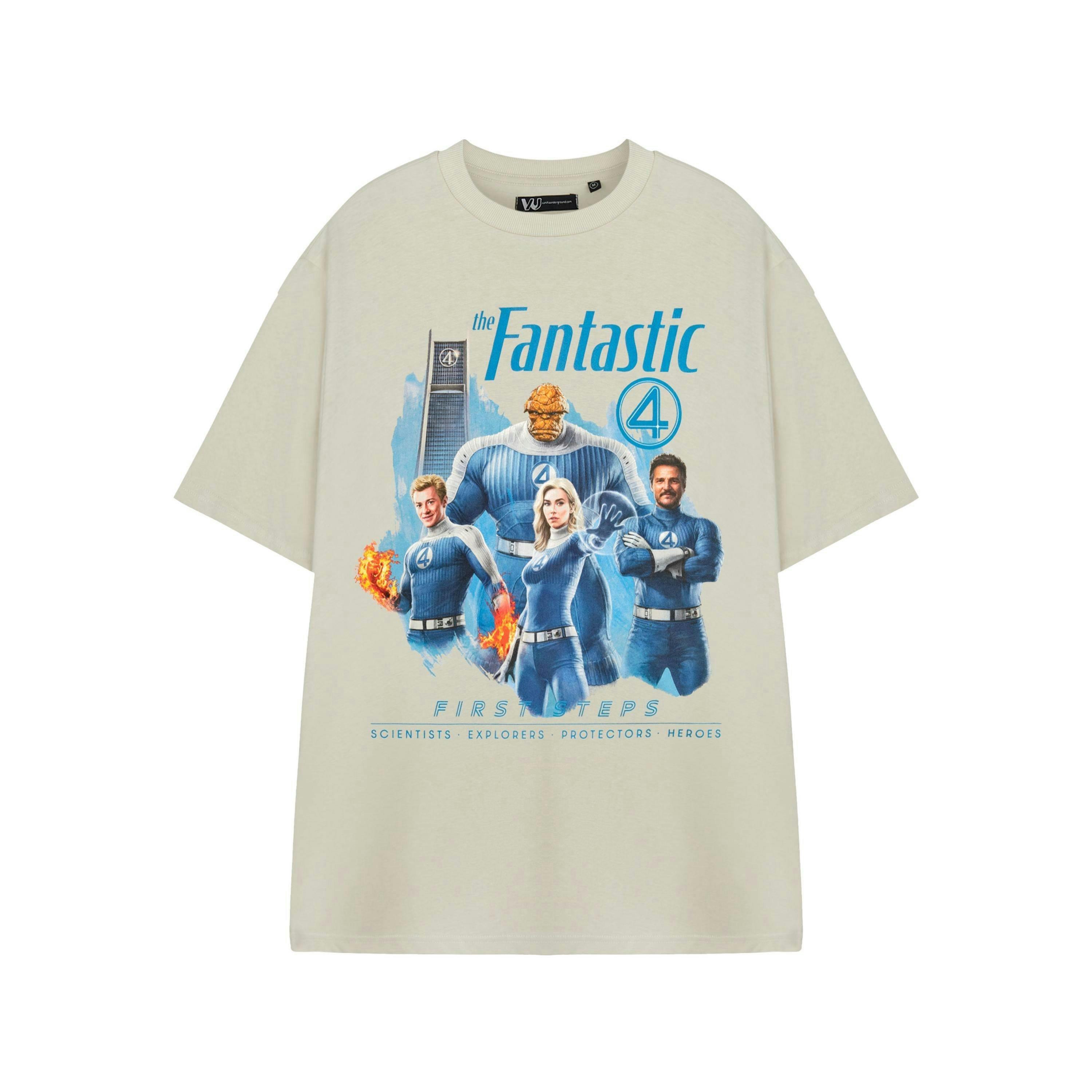 Marvel First Steps Unisex Beige Fantastic Four Short Sleeved T-Shirt by Vanilla Underground , view 1 of 3