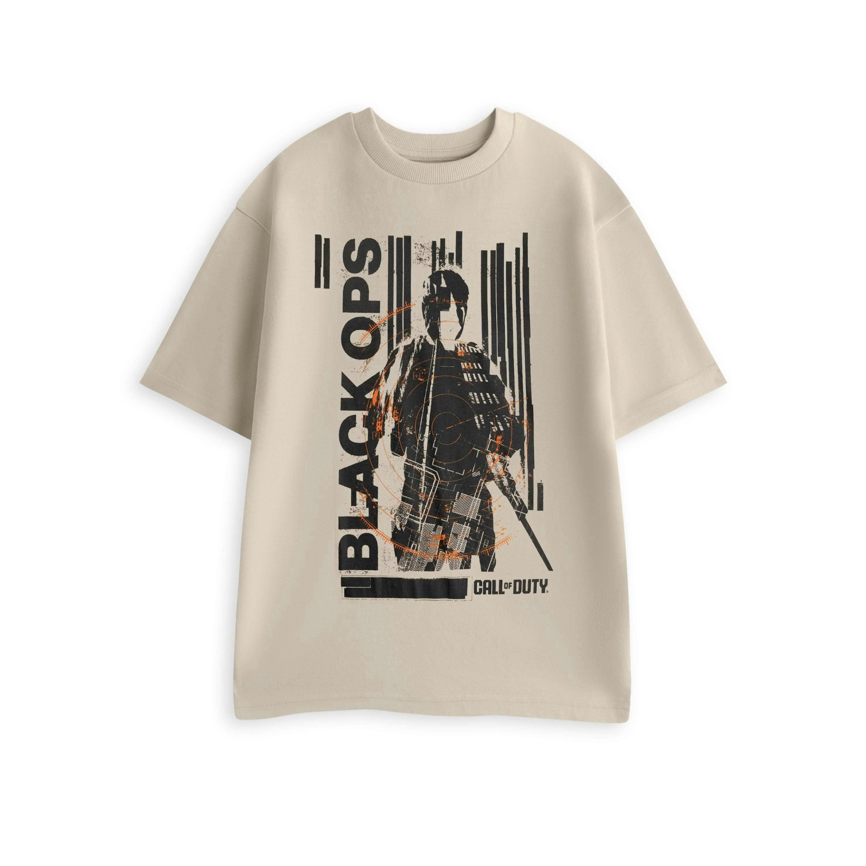 Call of Duty Mens Beige Black Ops Target Short Sleeved T-Shirt by Vanilla Underground , view 1 of 6