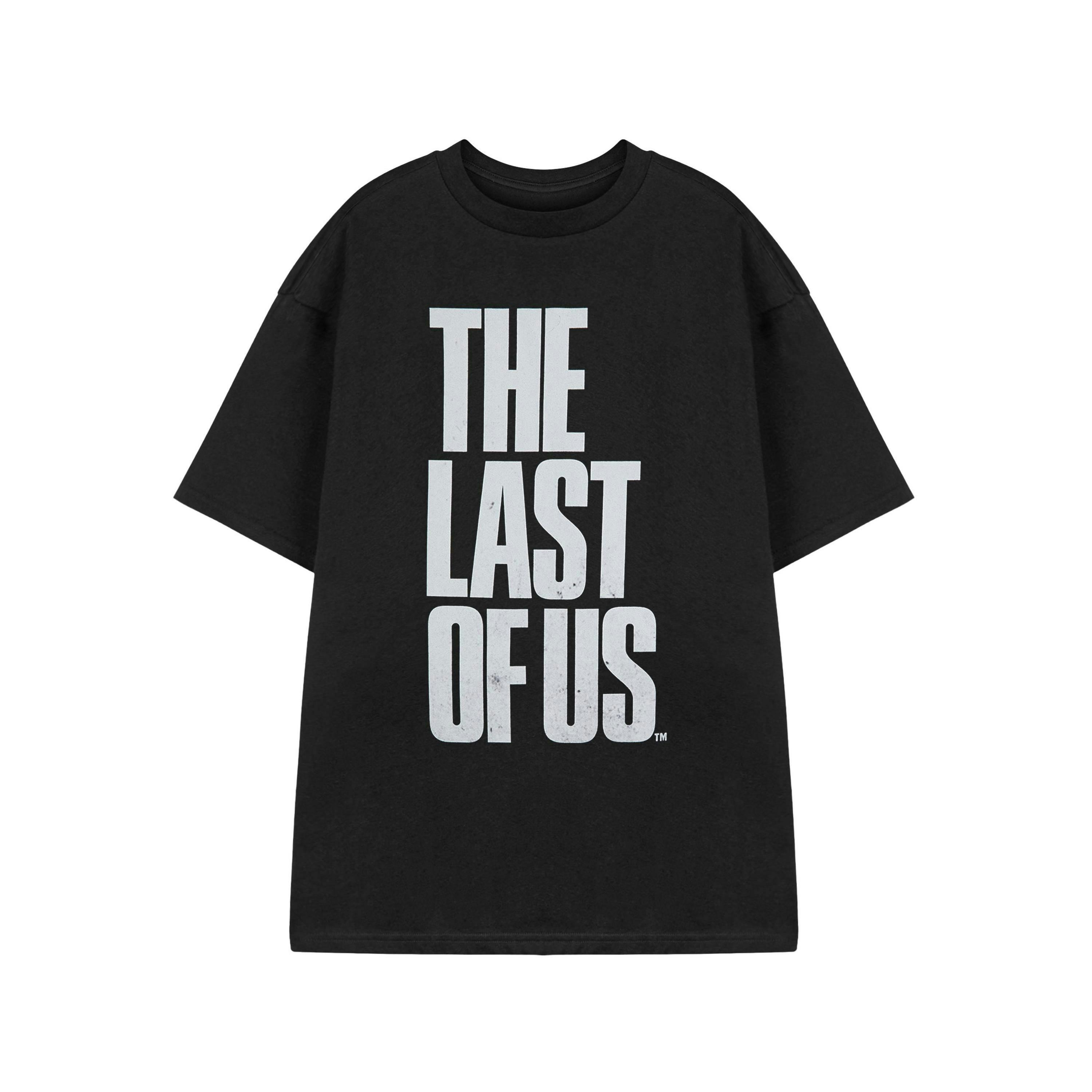 The Last Of Us Mens Black Text Block Short Sleeved T-Shirt by Vanilla Underground , view 1 of 3