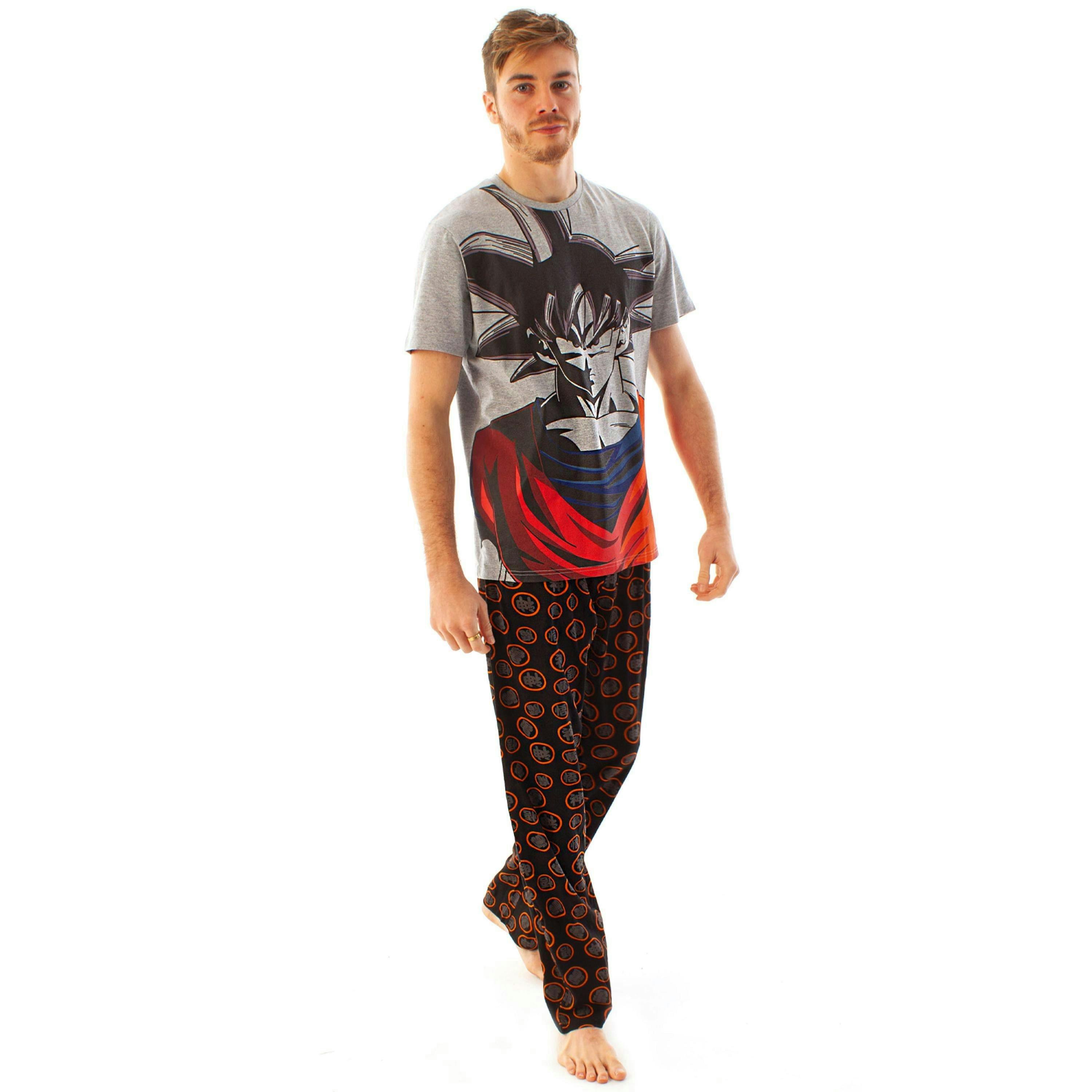 Dragon Ball Z Mens Grey Goku Short Sleeve Long Leg Pyjama Set by Vanilla Underground , view 1 of 1