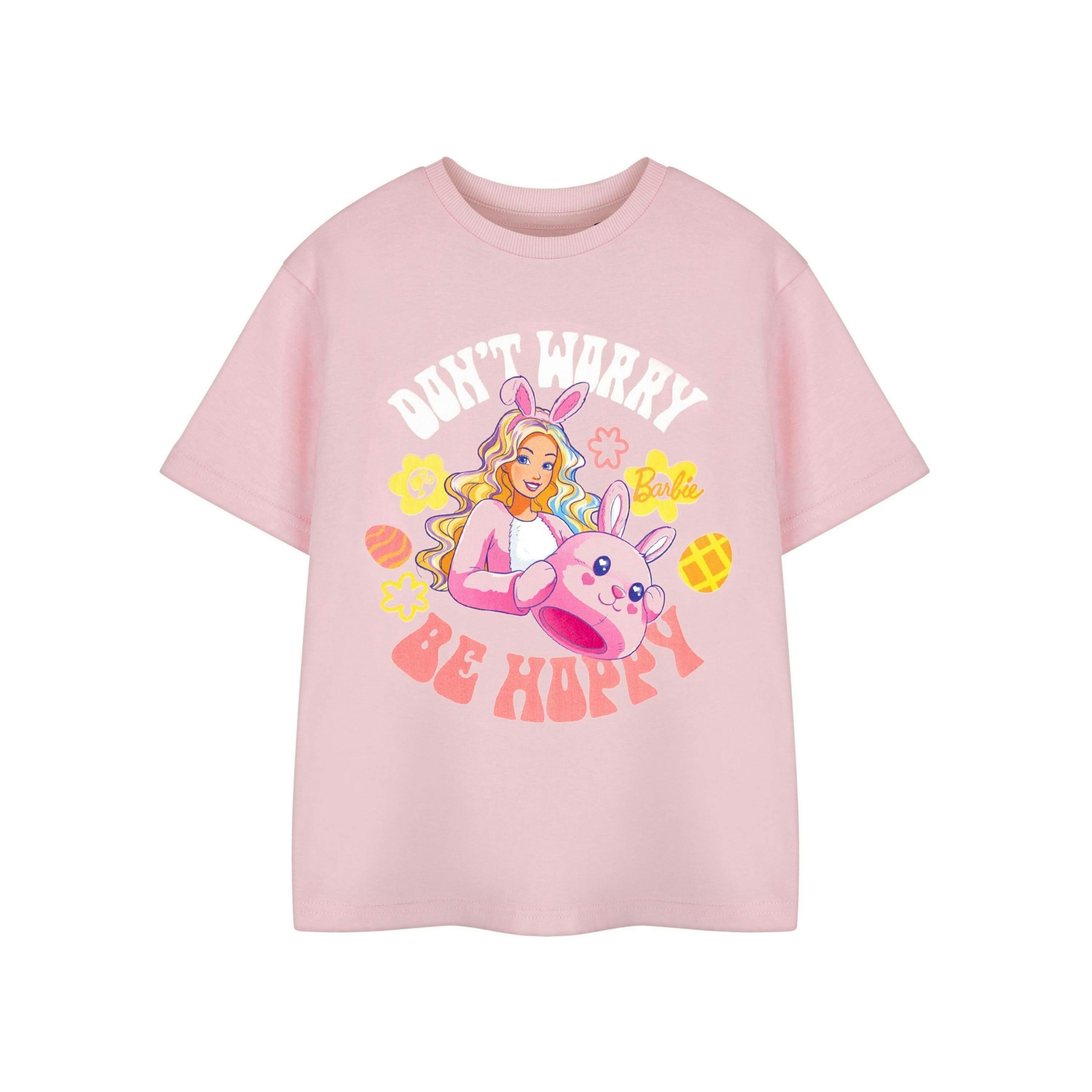 Barbie Girls Pink Don't Worry Be Hoppy Short Sleeved T-Shirt by Vanilla Underground , view 1 of 4