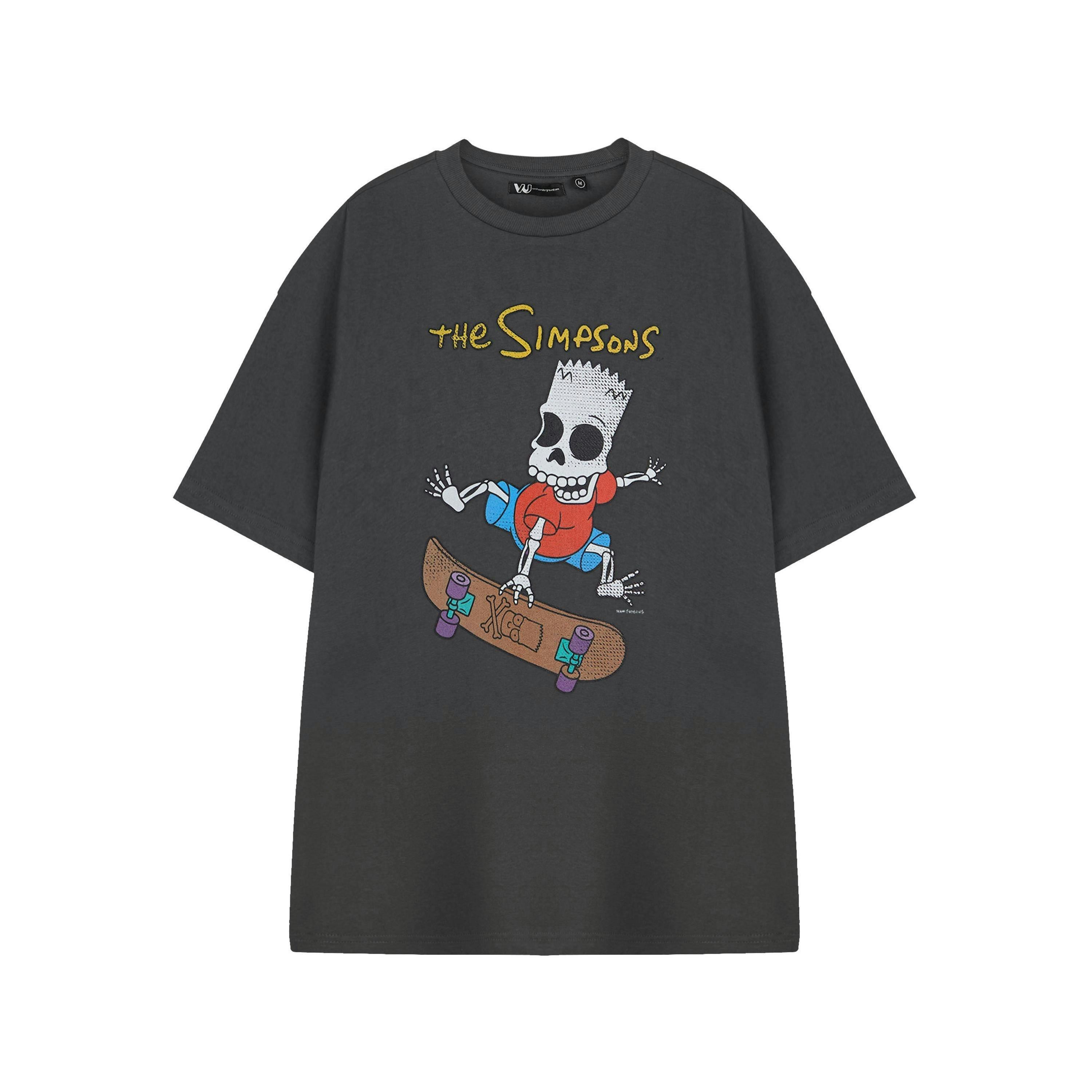 The Simpsons Mens Grey Bart Halloween Short Sleeved T-Shirt by Vanilla Underground , view 1 of 3