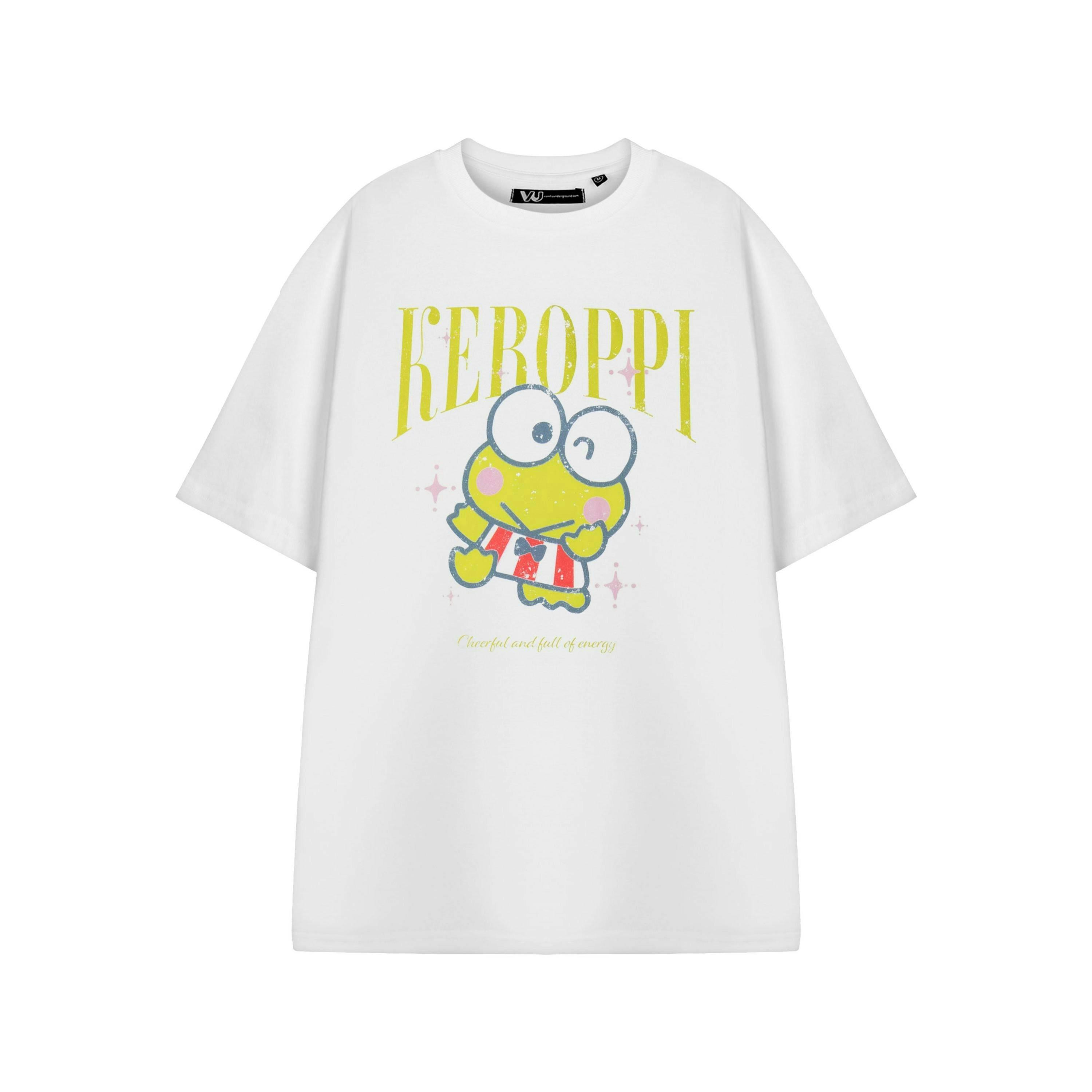 Hello Kitty Womens White Keroppi Short Sleeved T-Shirt by Vanilla Underground , view 1 of 3