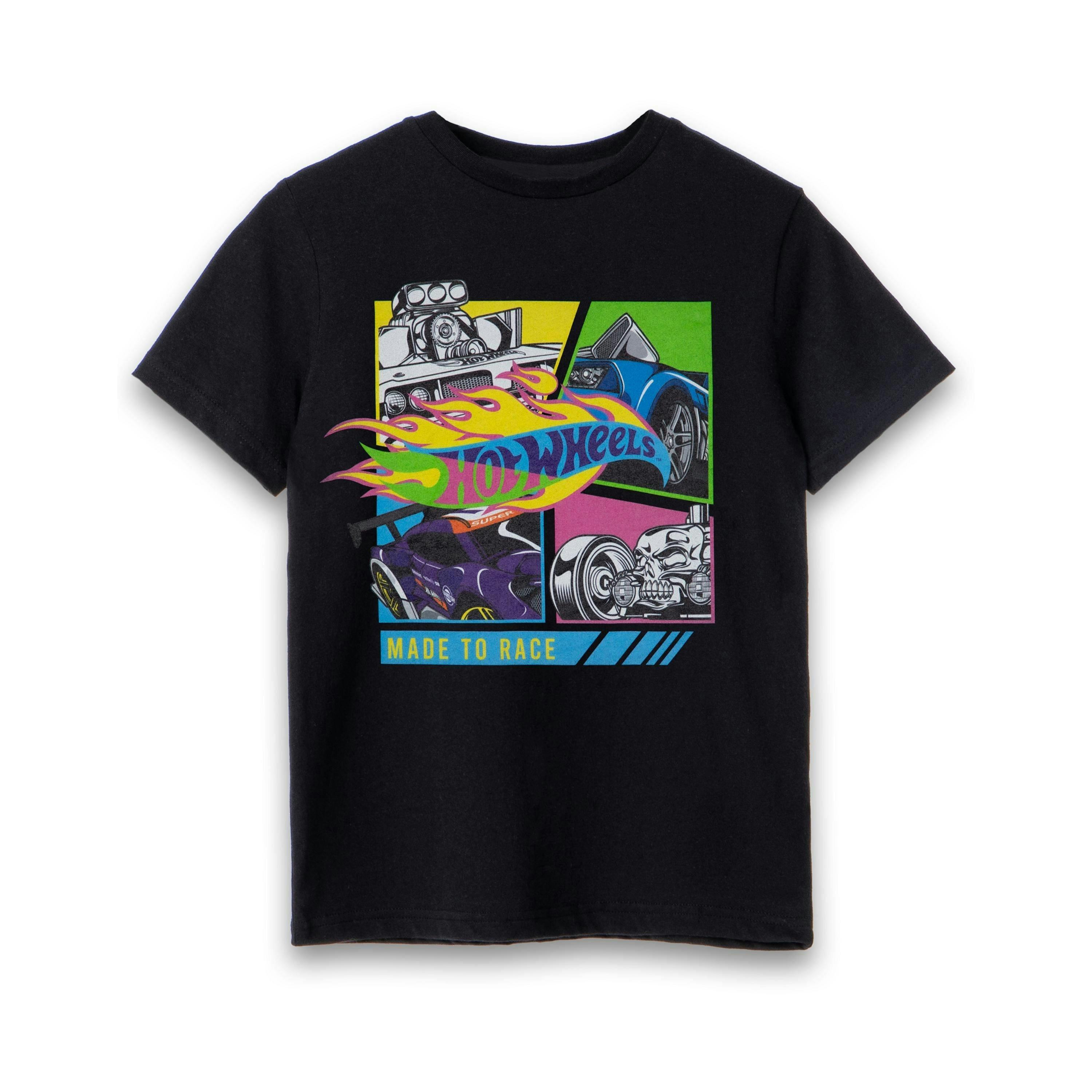 Hot Wheels Boys Black Neons Short Sleeved T-Shirt by Vanilla Underground , view 1 of 4