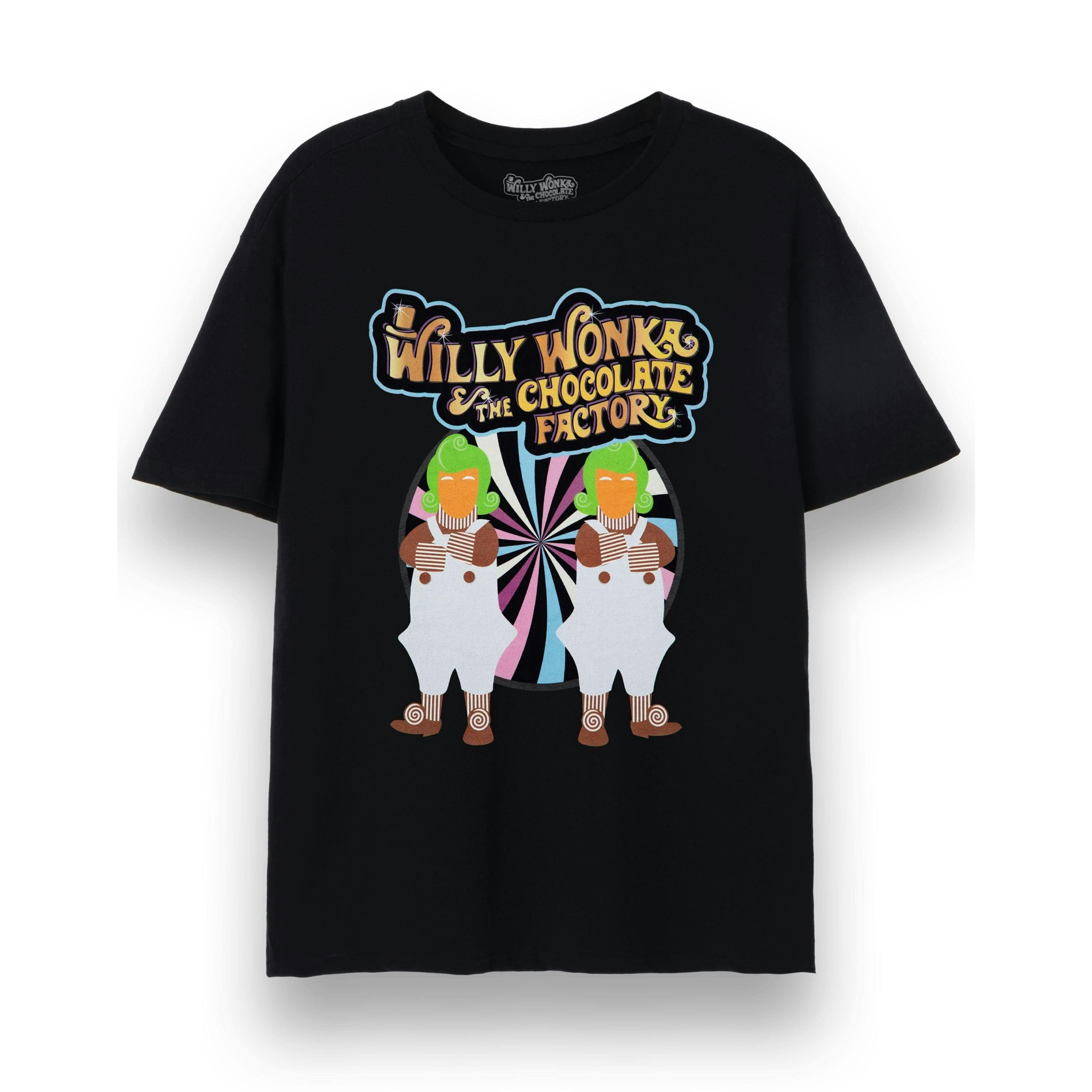 Wonka Unisex Black Willy Wonka Short Sleeved T-Shirt by Vanilla Underground , view 1 of 4