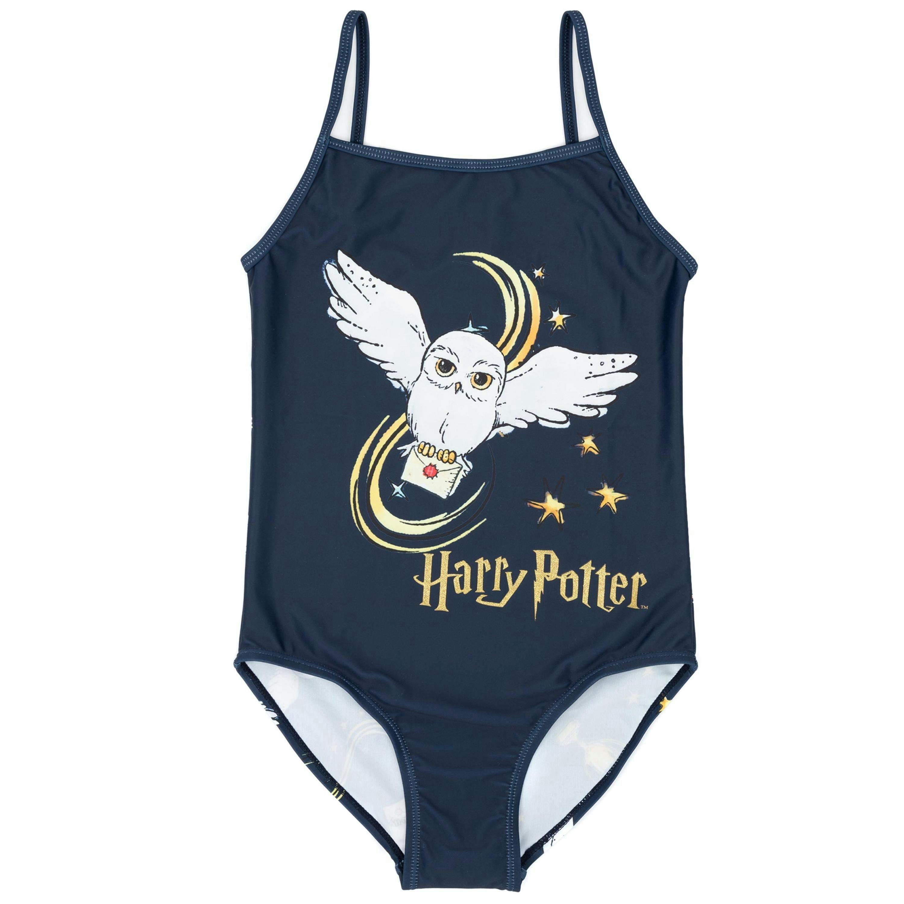 Harry Potter Girls Blue Hedwig 1 Piece Swimming Costume by Vanilla Underground , view 1 of 6