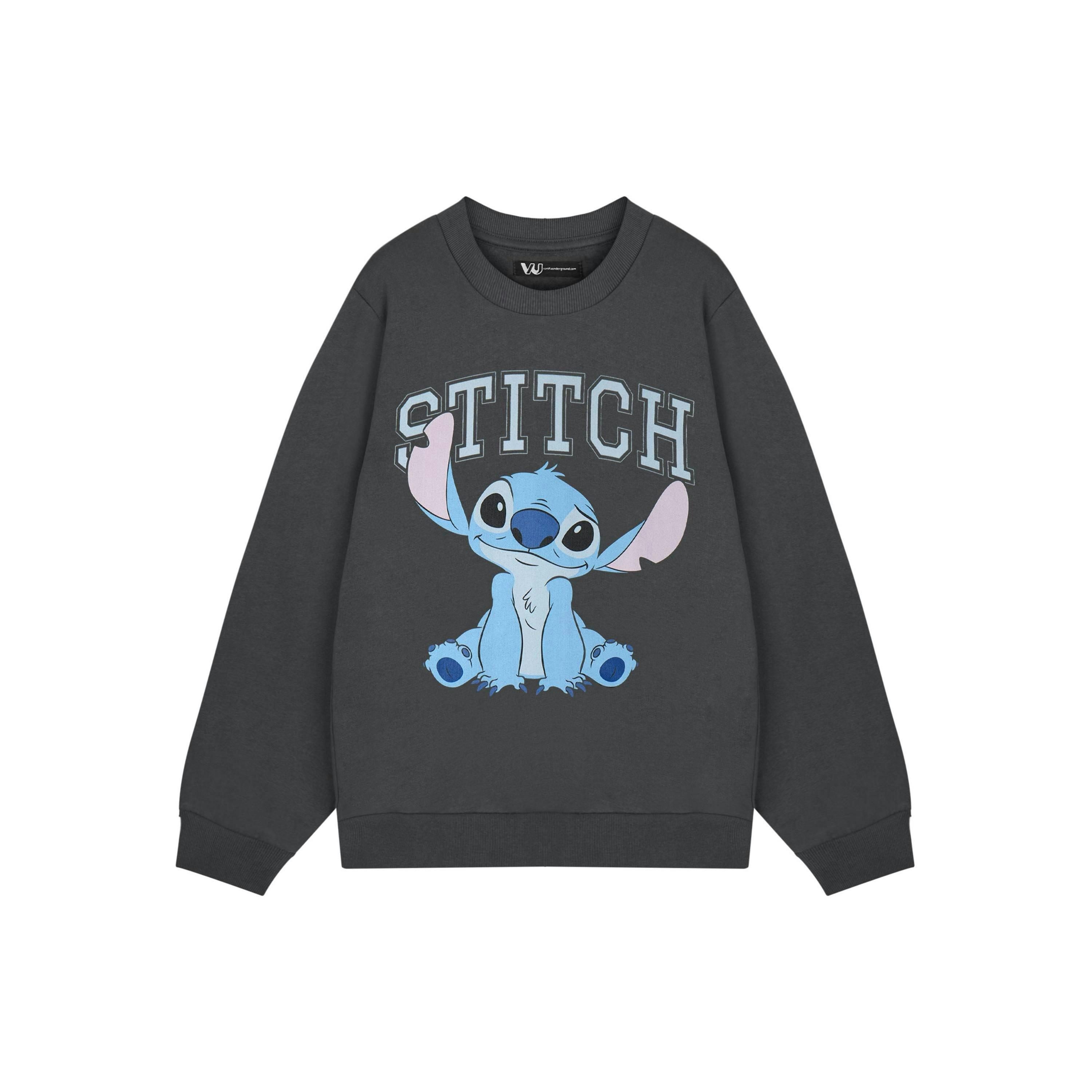Disney Lilo & Stitch Womens Grey College Sweatshirt Sweatshirt by Vanilla Underground , view 1 of 3