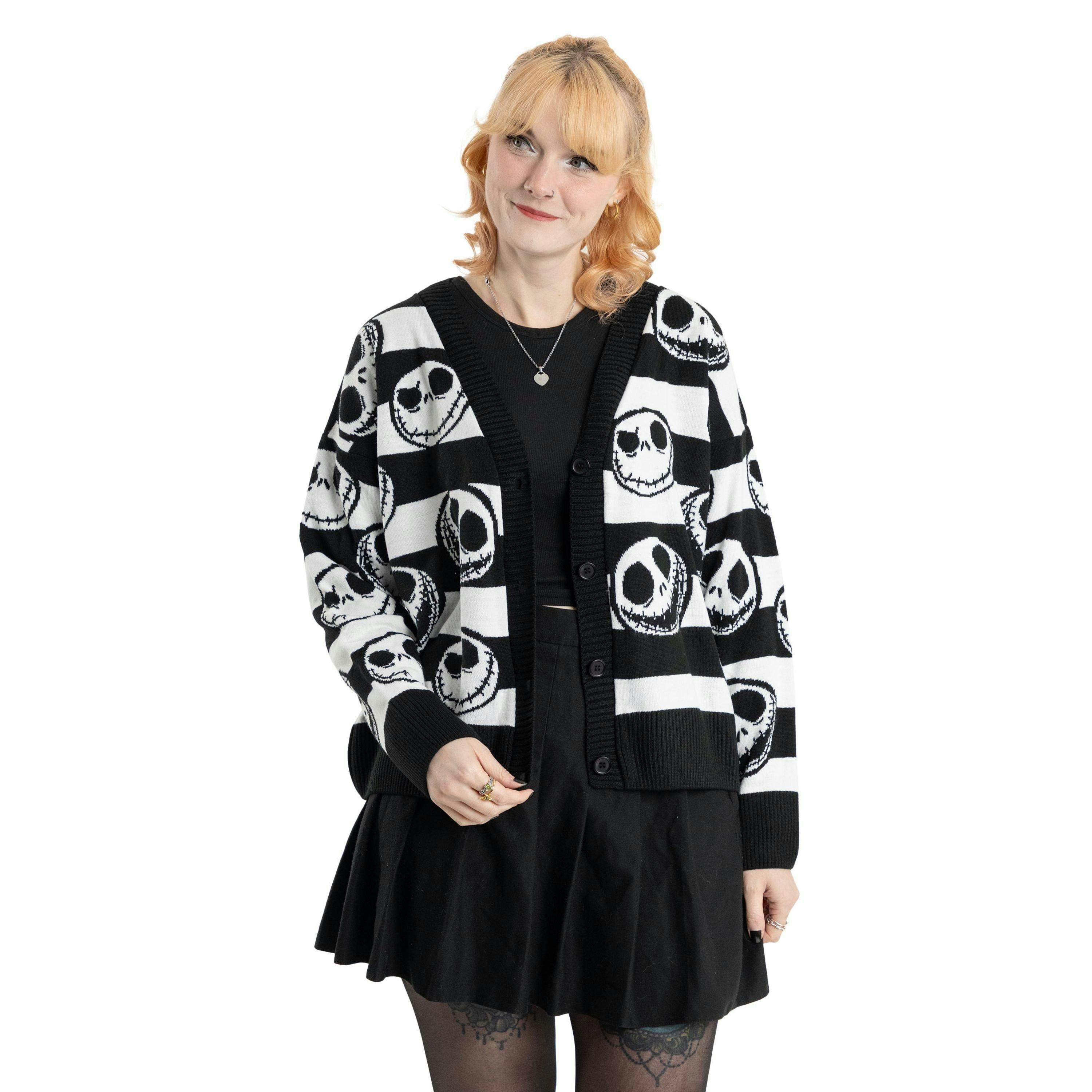 The Nightmare Before Christmas Womens Black Jack Skellington Cardigan by Vanilla Underground , view 1 of 6