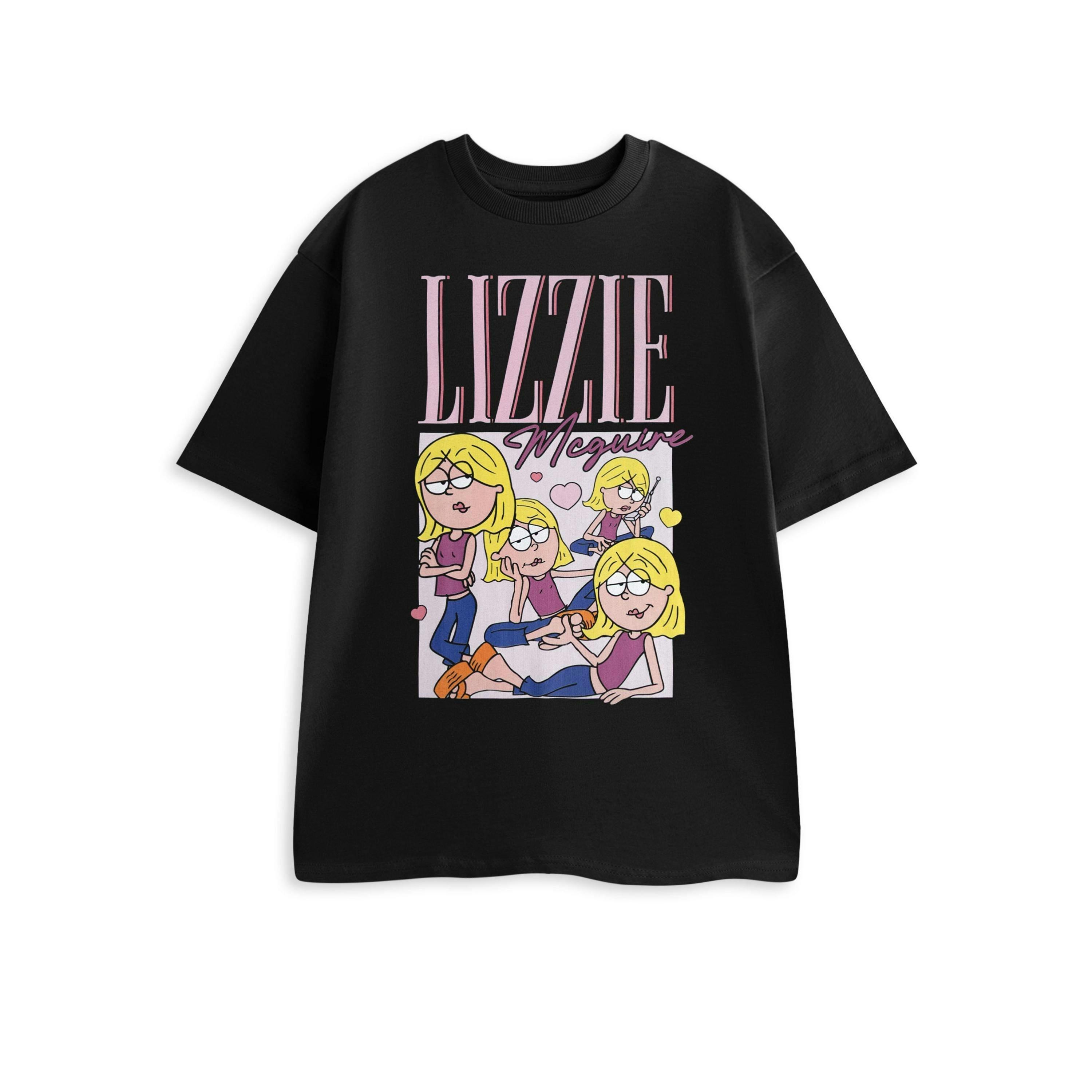 Disney Lizzie Mcguire Womens Black Homage Short Sleeved T-Shirt by Vanilla Underground , view 1 of 4