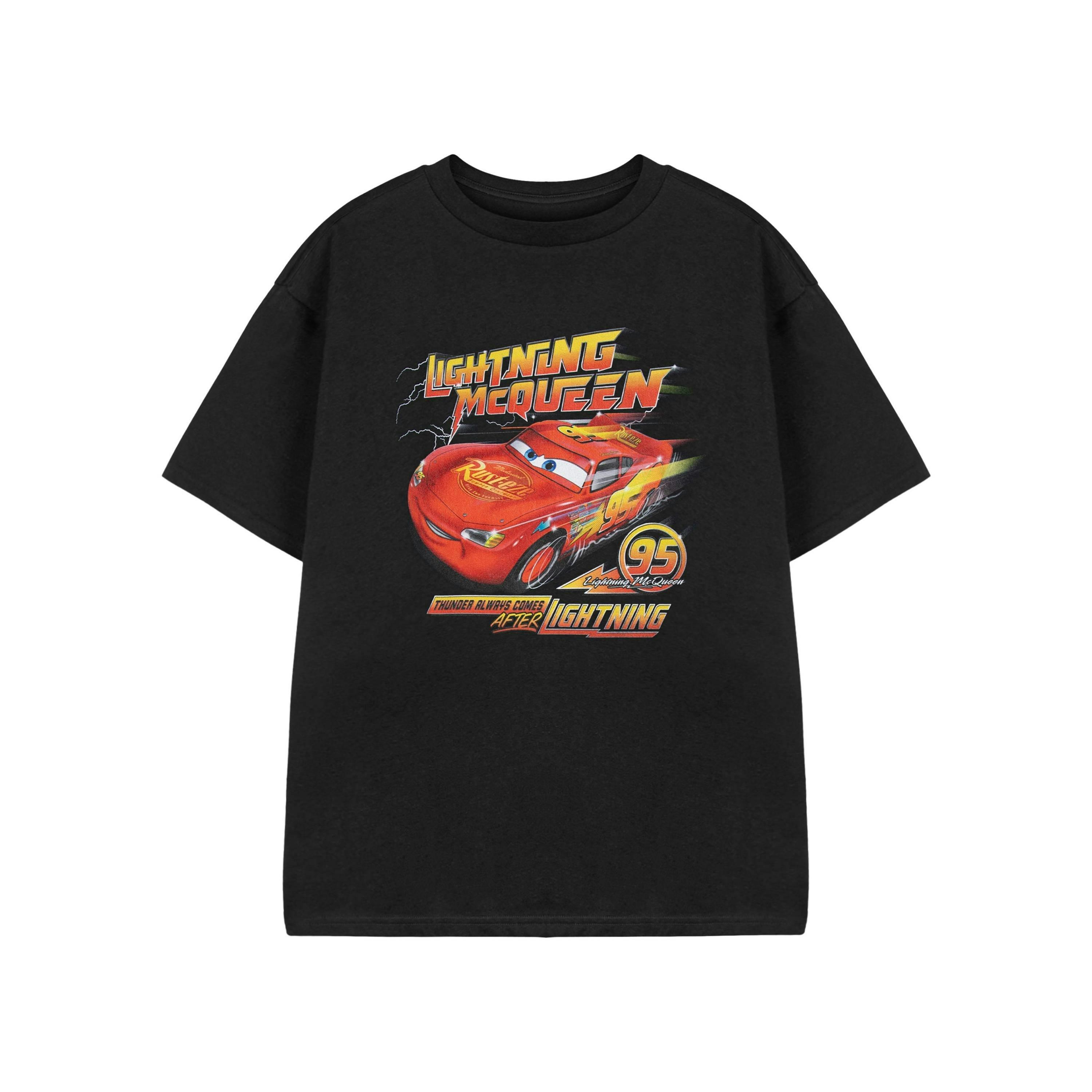 Disney Cars Boys Black Thunder Always Comes After Lightening Short Sleeved T-Shirt by Vanilla Underground , view 1 of 3