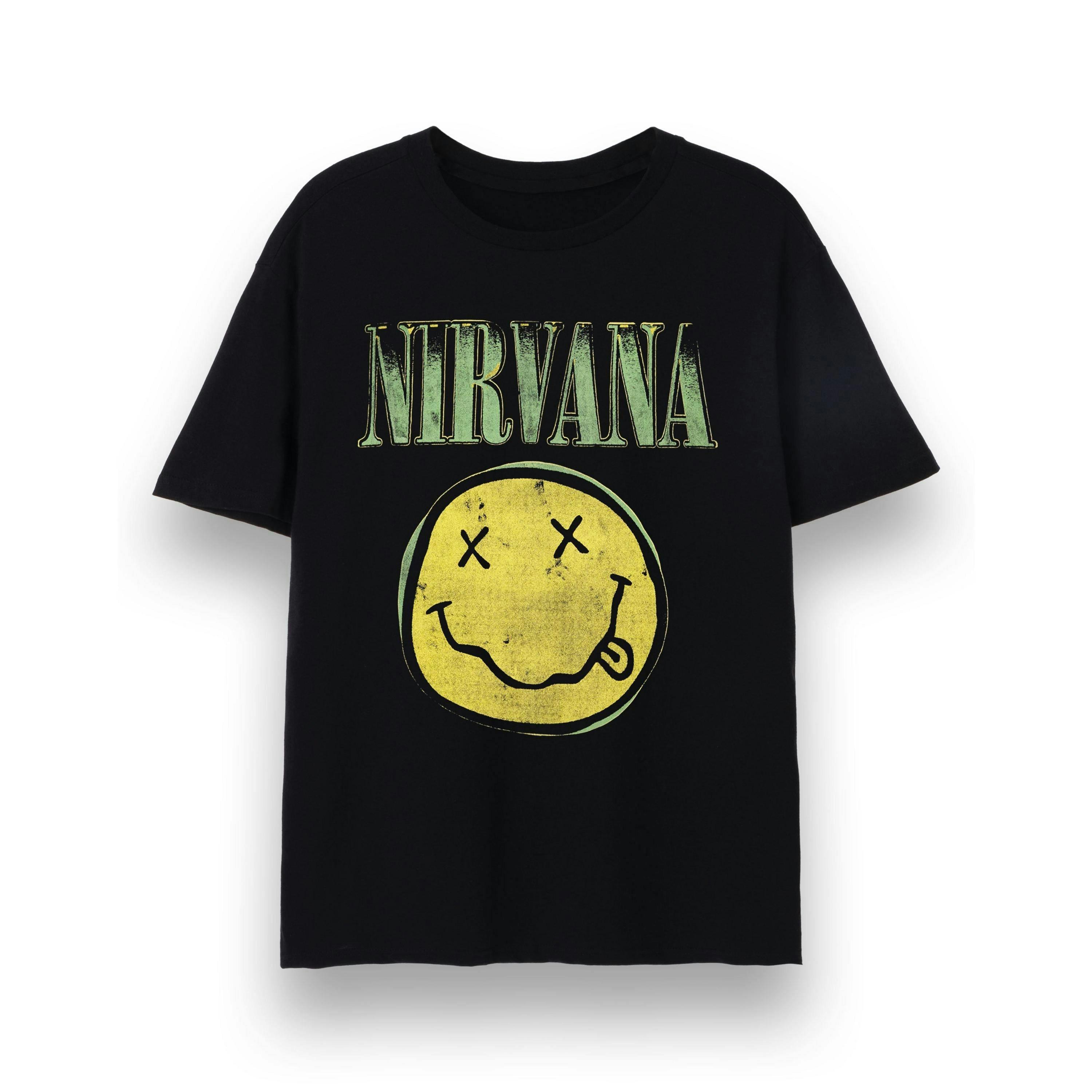 Nirvana Mens Black Classic Logo Short Sleeved T-Shirt by Vanilla Underground , view 1 of 4