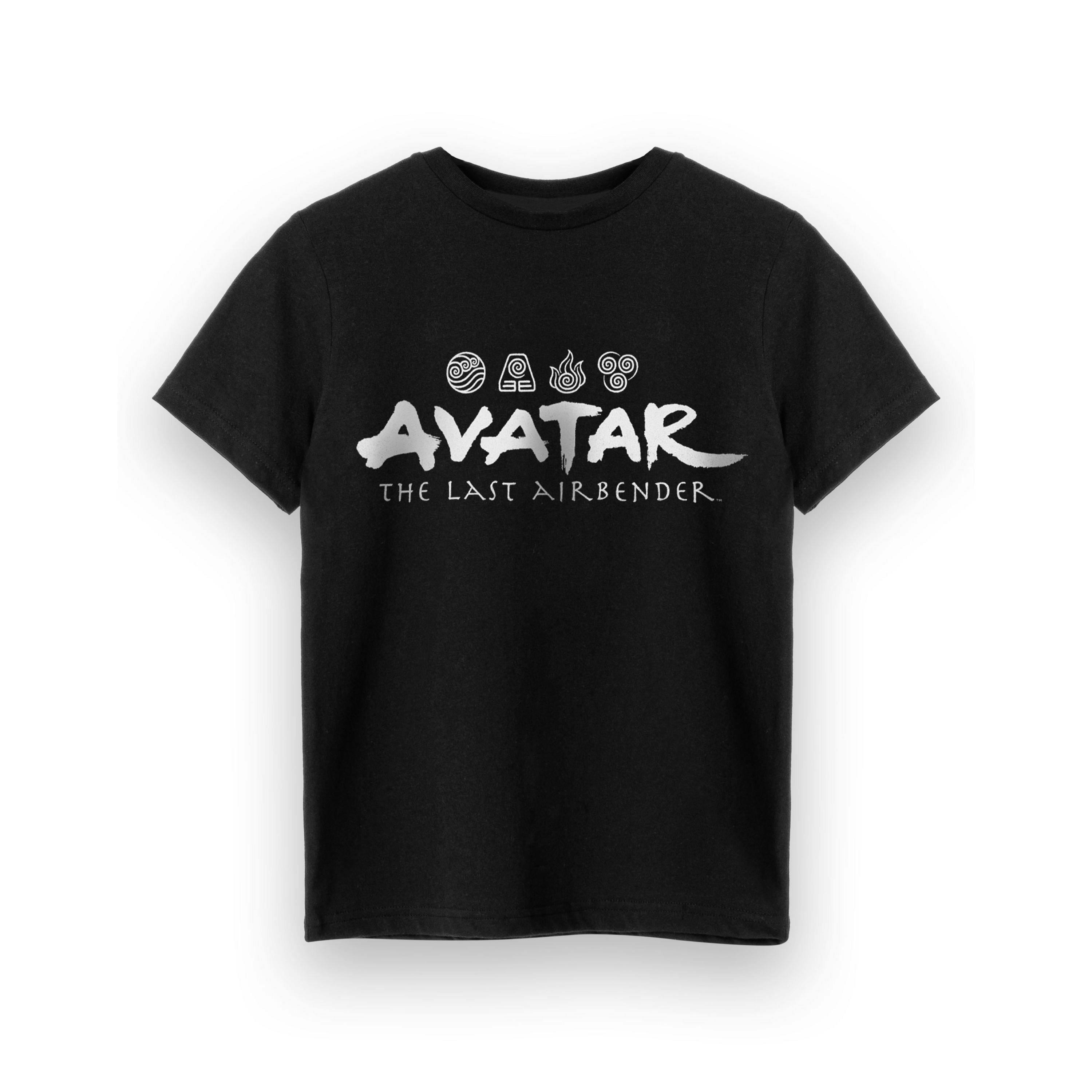 Avatar: The Last Airbender Boys Black Element Logos Short Sleeved T-Shirt by Vanilla Underground , view 1 of 6