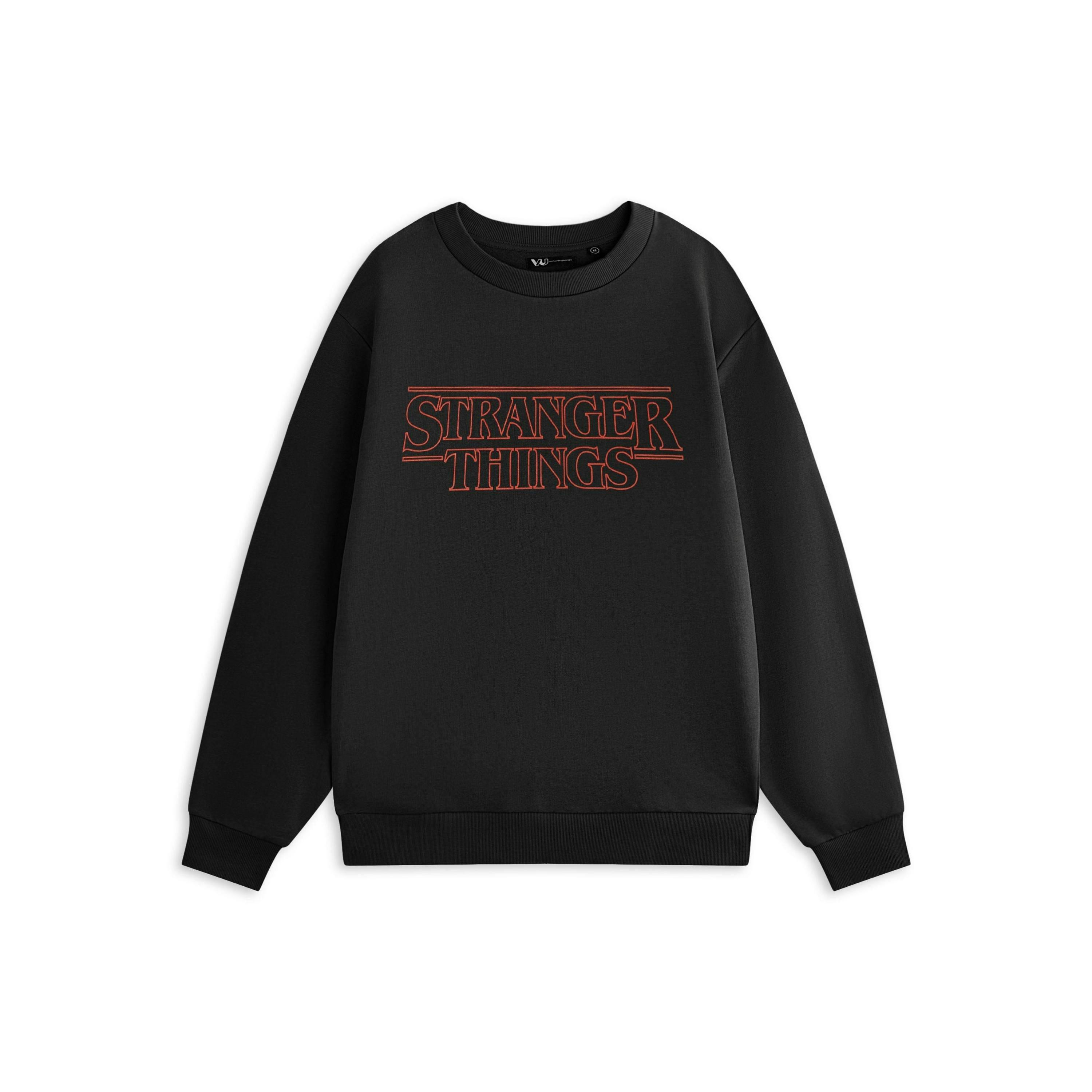 Stranger Things Unisex Black Neon Sweatshirt by Vanilla Underground , view 1 of 6