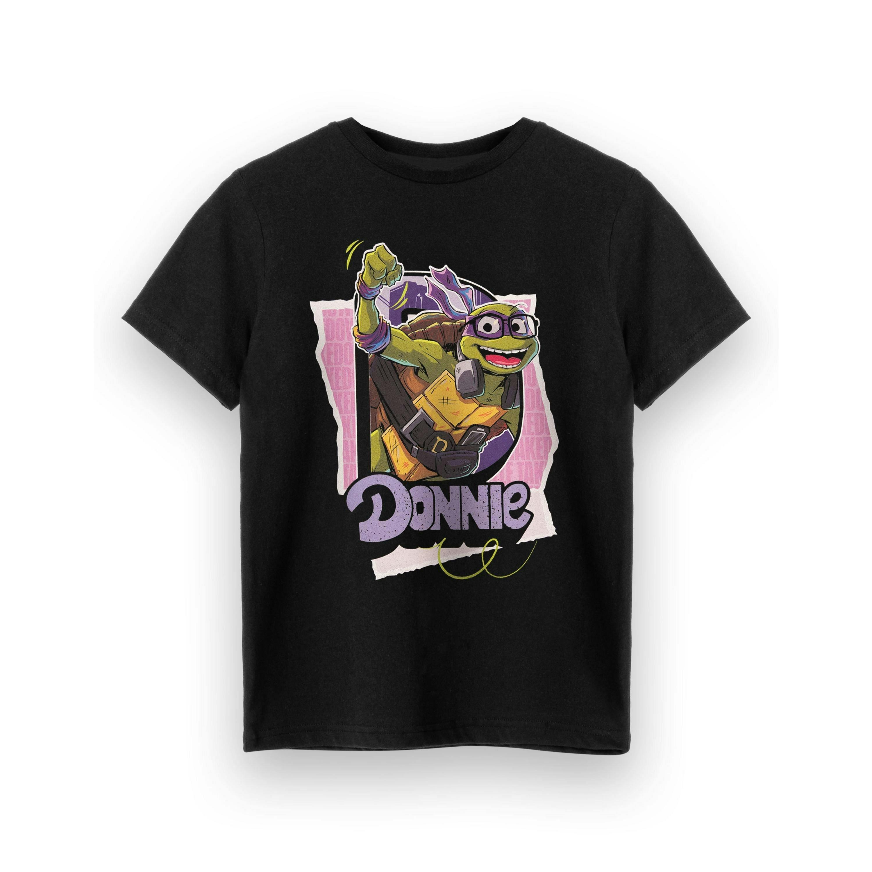 Teenage Mutant Ninja Turtles Boys Black Donnie Short Sleeved T-Shirt by Vanilla Underground , view 1 of 4