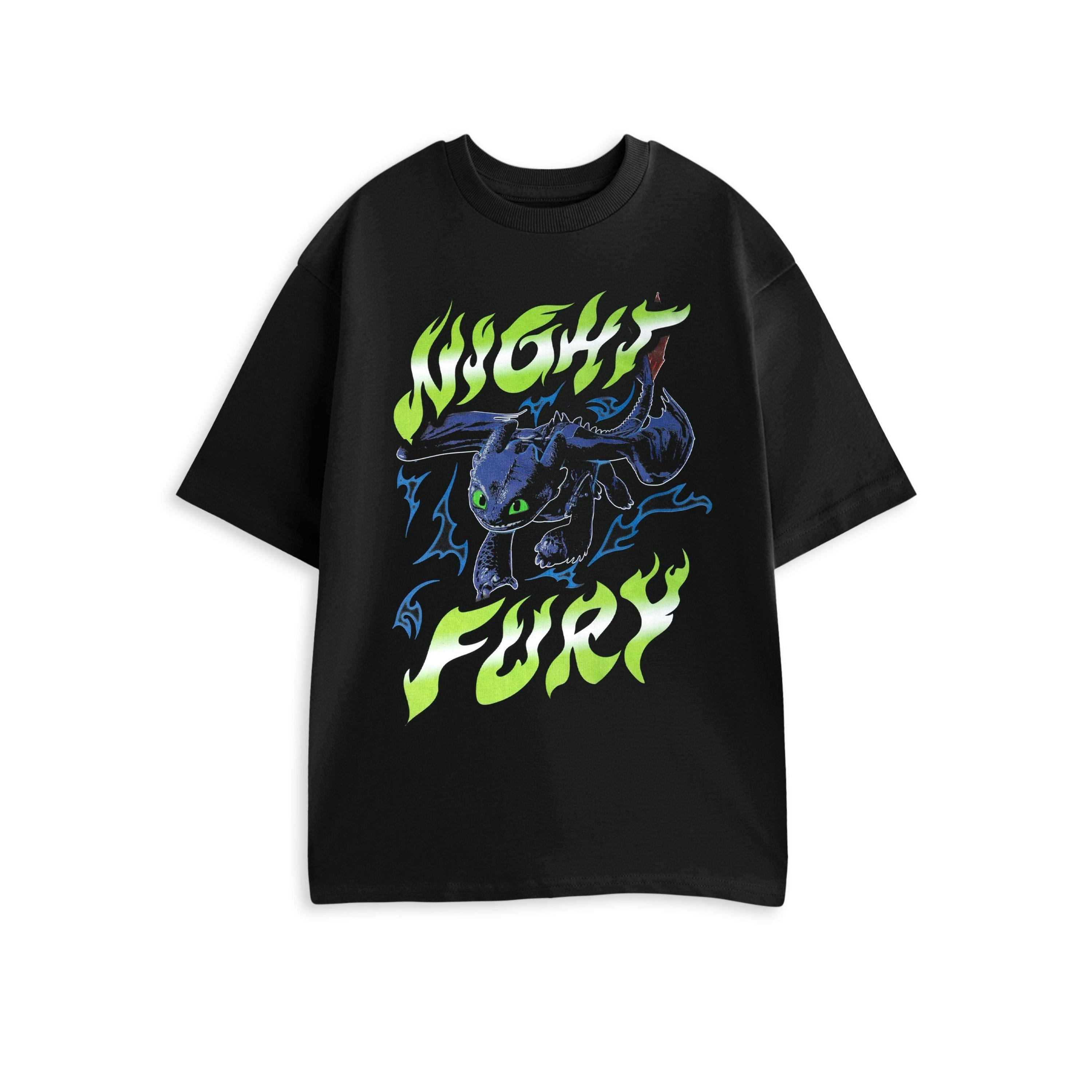 How to Train Your Dragon Mens Black Night Fury Short Sleeved T-Shirt by Vanilla Underground , view 1 of 4