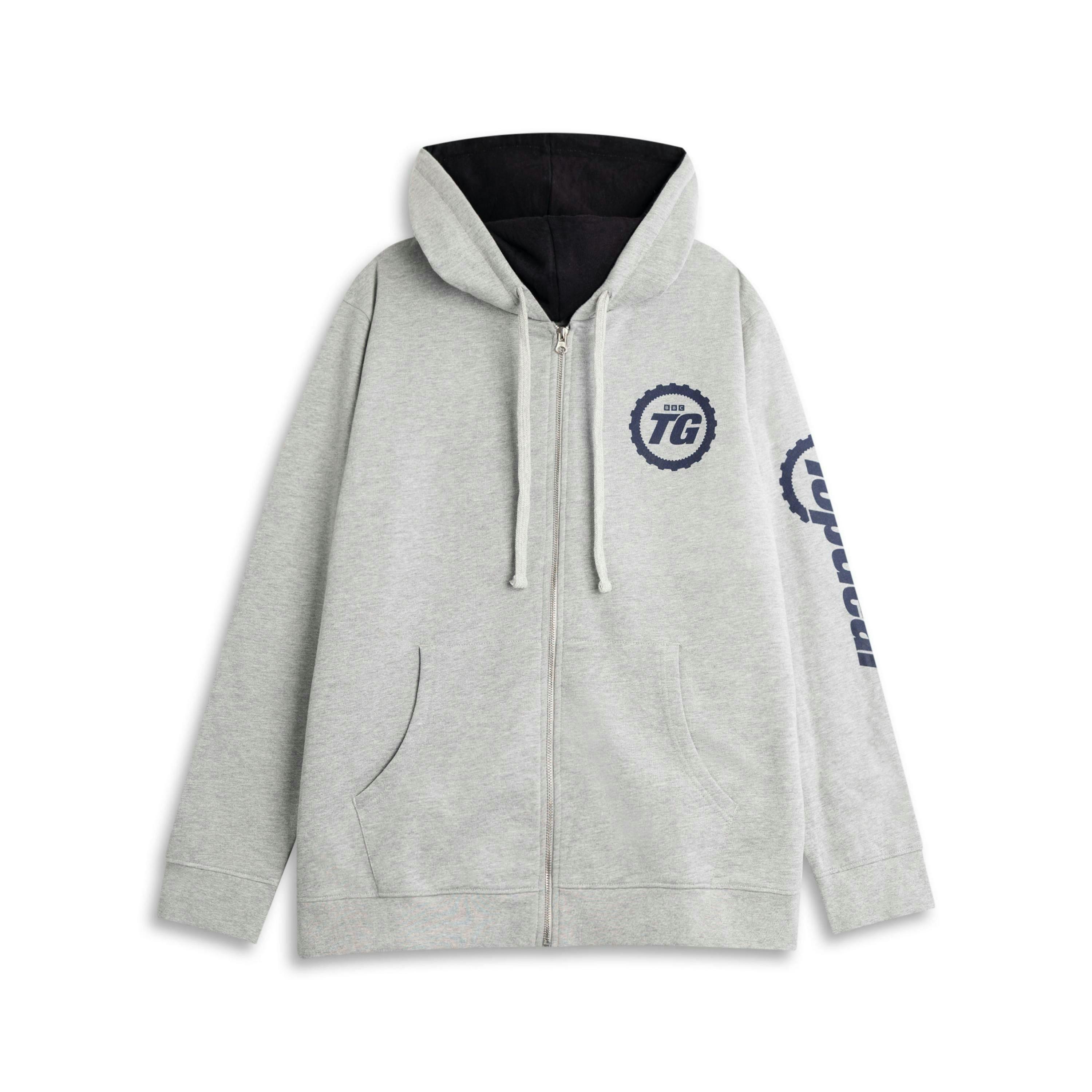 Top Gear Unisex Grey Logo Zip Up Hoodie by Vanilla Underground , view 1 of 6
