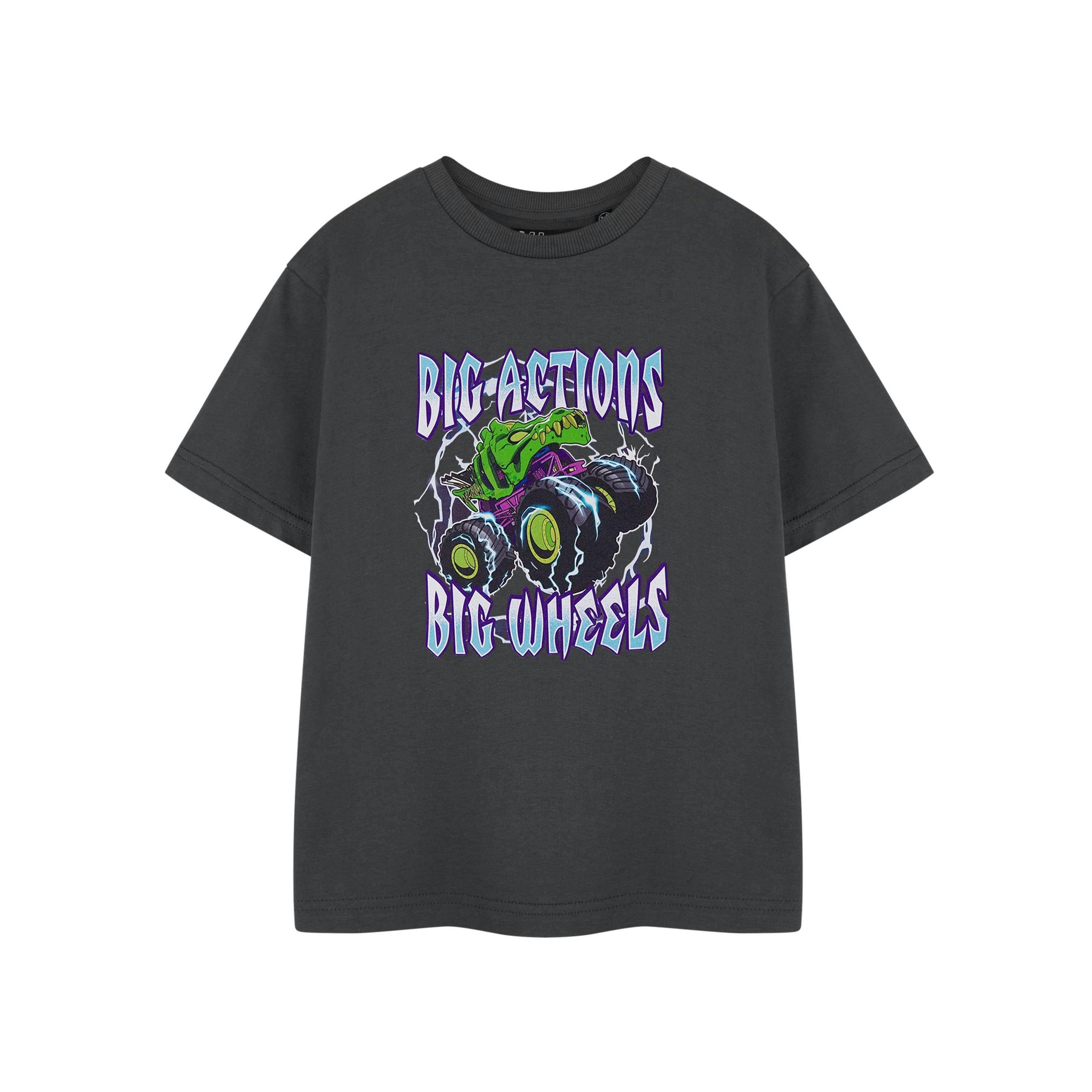 Hot Wheels Boys Grey Big Action Short Sleeved T-Shirt by Vanilla Underground , view 1 of 6