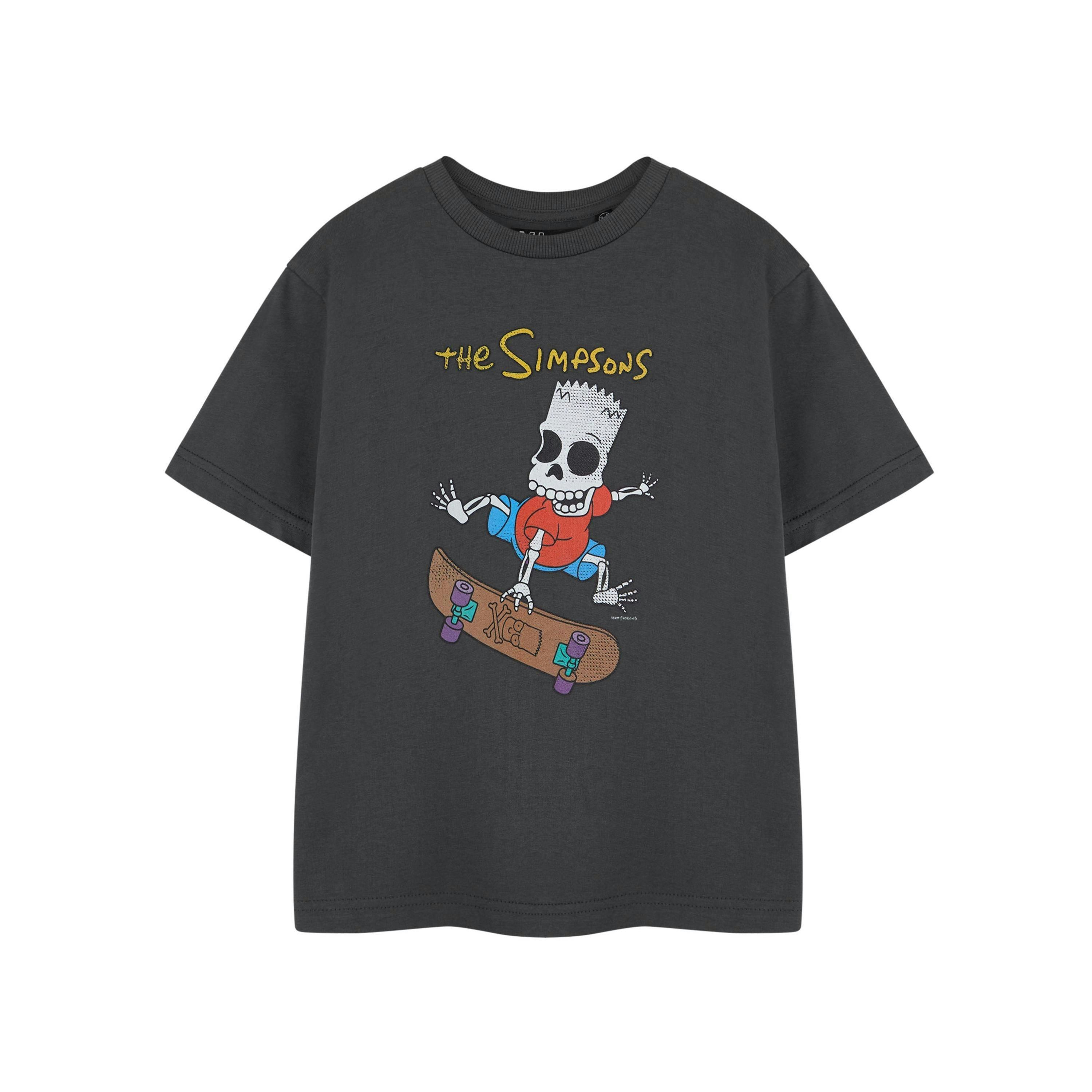 The Simpsons Boys Grey Bart Halloween Short Sleeved T-Shirt by Vanilla Underground , view 1 of 3