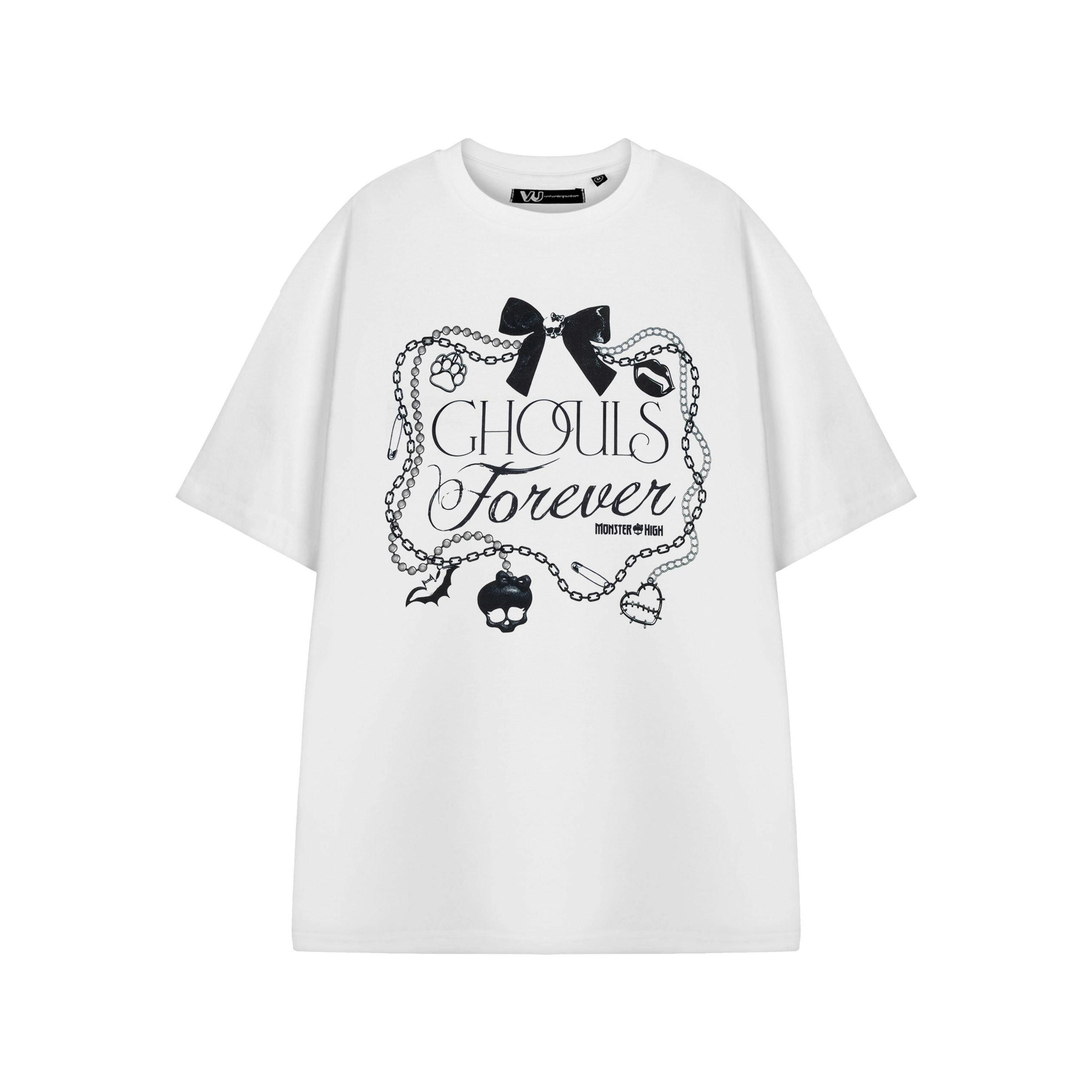 Monster High Womens White Ghouls Forever Short Sleeved T-Shirt by Vanilla Underground , view 1 of 3