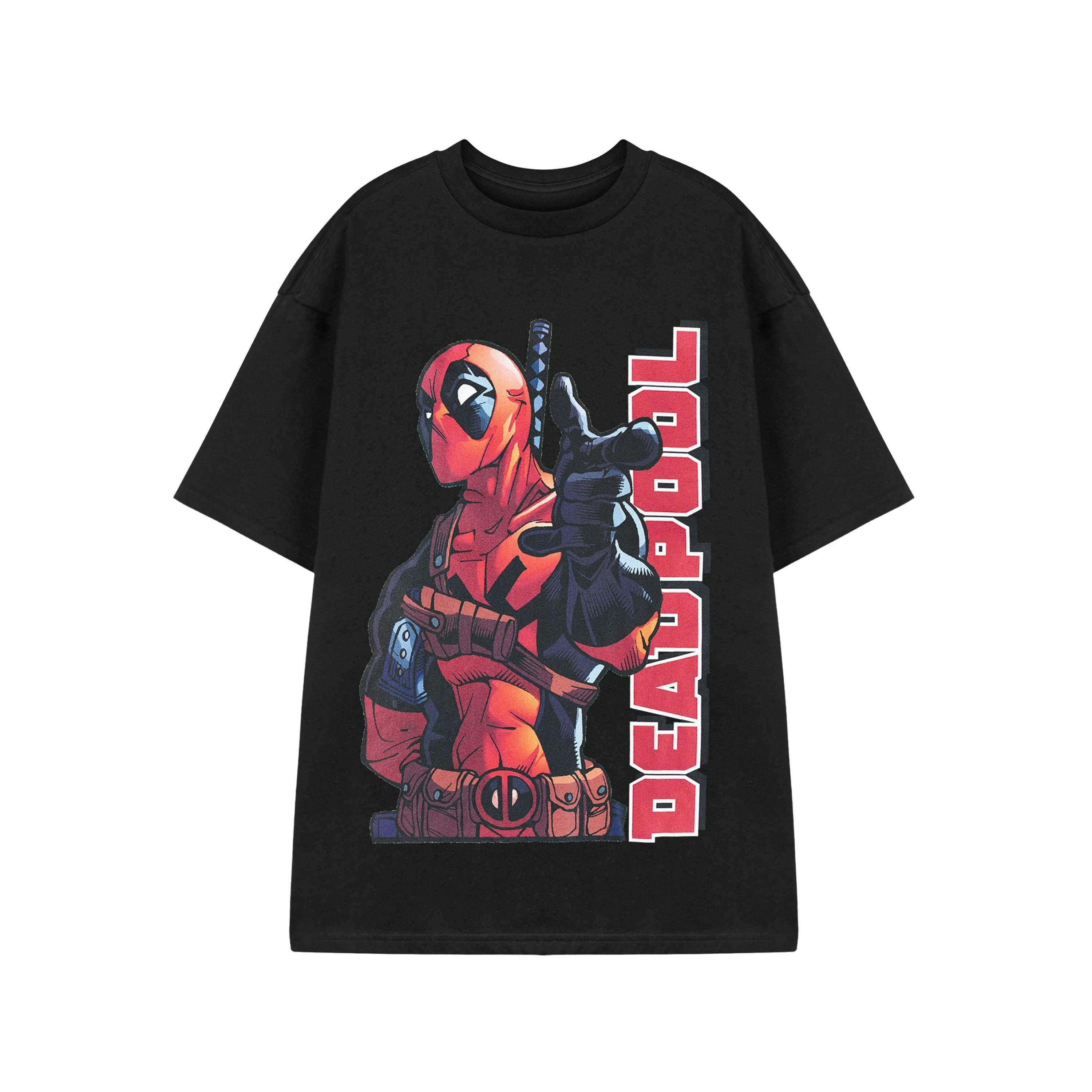 Marvel Mens Black Deadpool Print Short Sleeved T-Shirt by Vanilla Underground , view 1 of 3