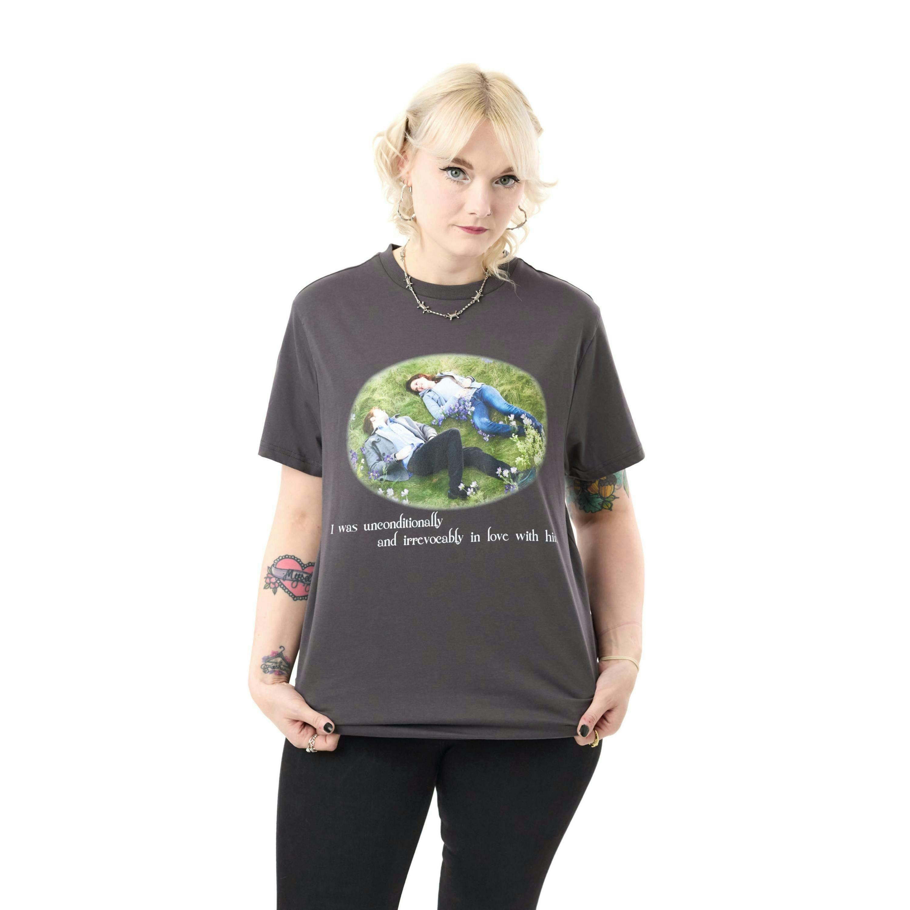 Twilight Womens Grey Unconditionally Short Sleeved T-Shirt by Vanilla Underground , view 1 of 4