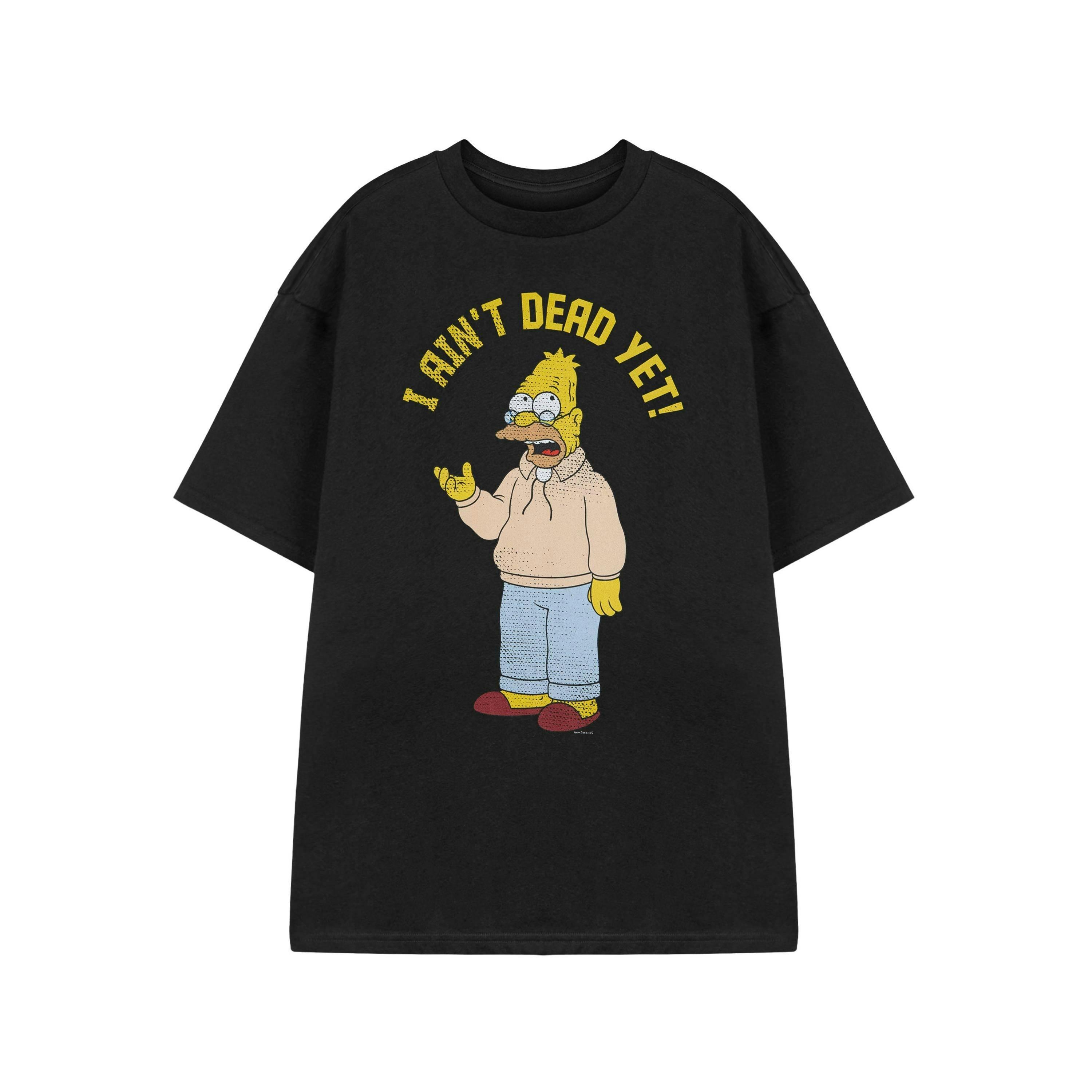 The Simpsons Mens Black I Ain't Dead Yet Short Sleeved T-Shirt by Vanilla Underground , view 1 of 3