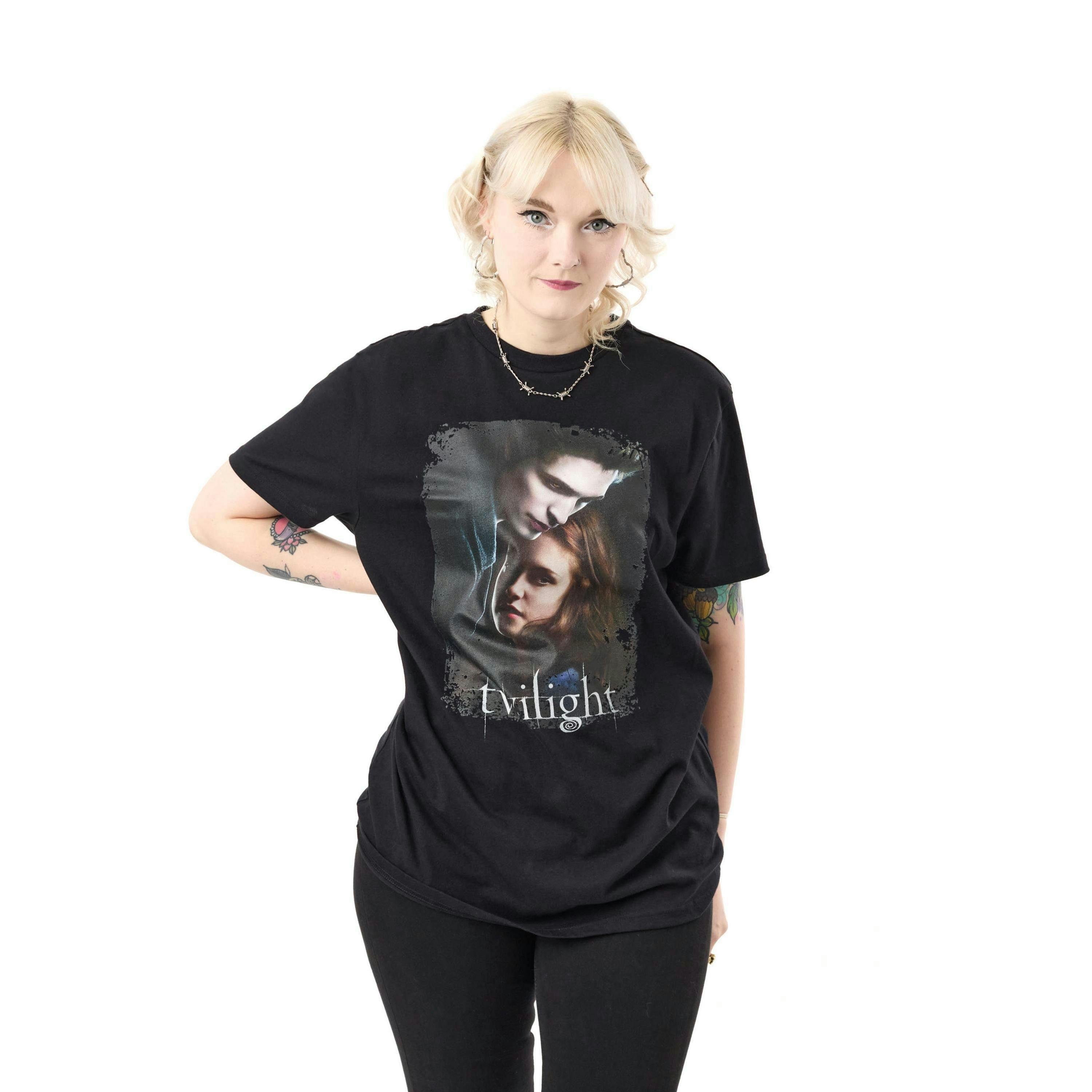 Twilight Womens Black Movie Poster Short Sleeved T-Shirt by Vanilla Underground , view 1 of 6