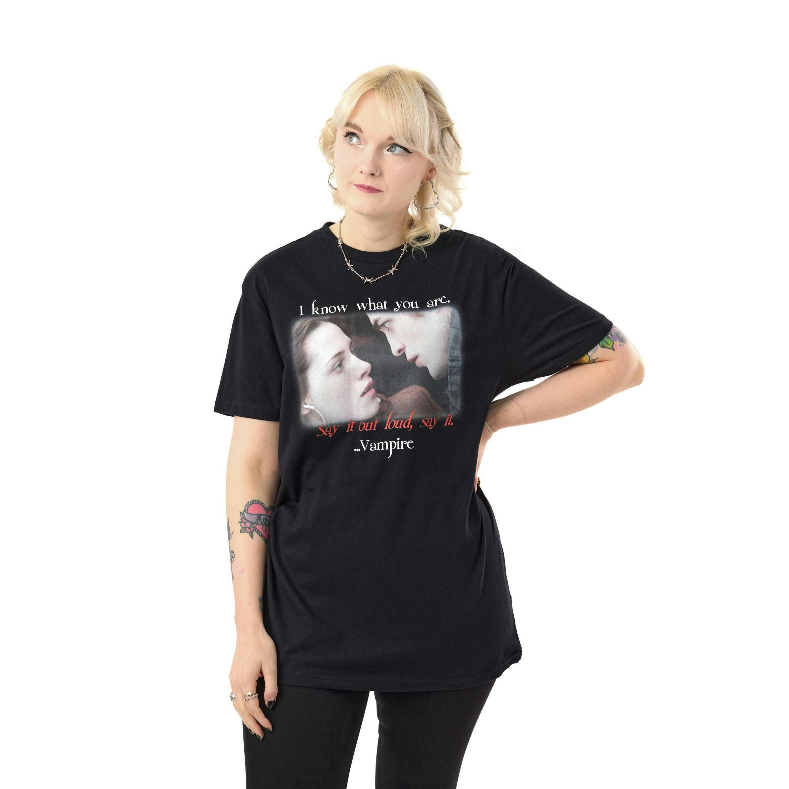 Twilight Womens Black Vampire Short Sleeved T-Shirt by Vanilla Underground , view 1 of 4
